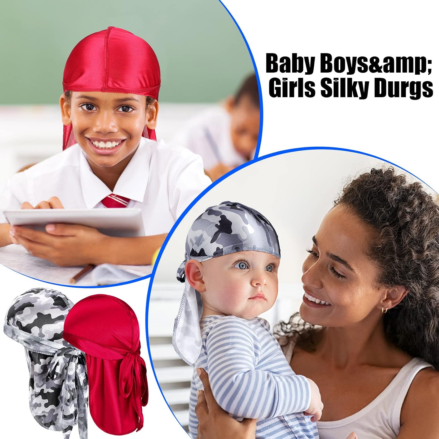 Loopeer 4 Pcs Kids Durags image 4