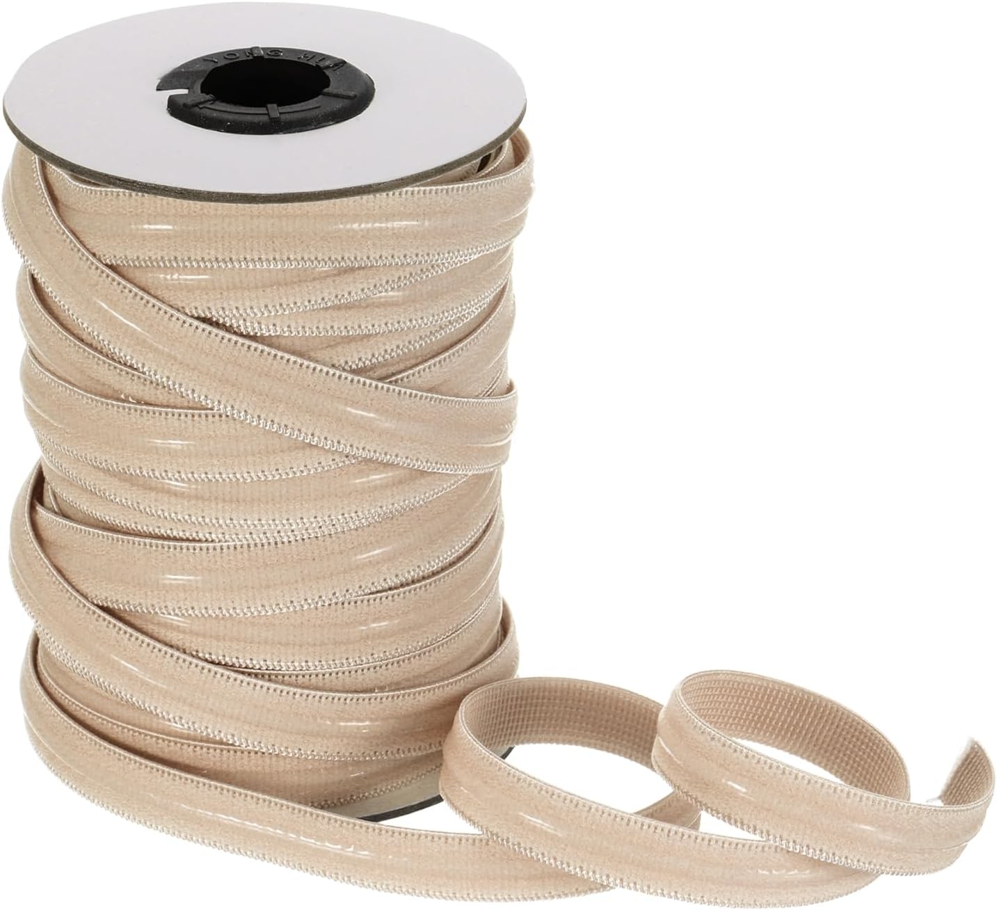 MECCANIXITY Non-Slip Elastic Band,3/8 Inch x 20 Yards Skin Color Polyester Silicone Stretch Band Silicone Grip for Clothing Accessories Wigs
