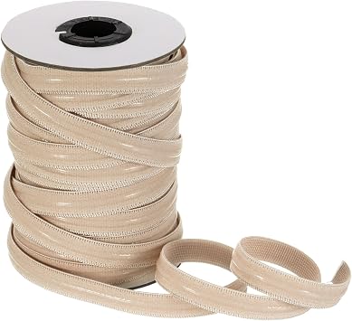 MECCANIXITY Non-Slip Elastic Band,3/8 Inch x 20 Yards Skin Color Polyester Silicone Stretch Band Silicone Grip for Clothing Accessories Wigs