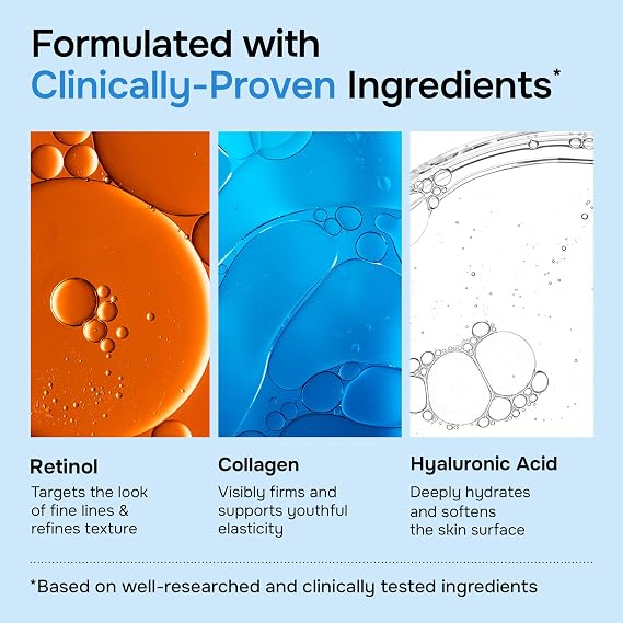 Anti-Aging Face Moisturizer with Retinol, Collagen & Hyaluronic Acid - Moisturizer Face Cream for Women & Men - Visibly Firming & Hydrating Neck Cream - Day & Night Skin Care - 3.4 fl oz