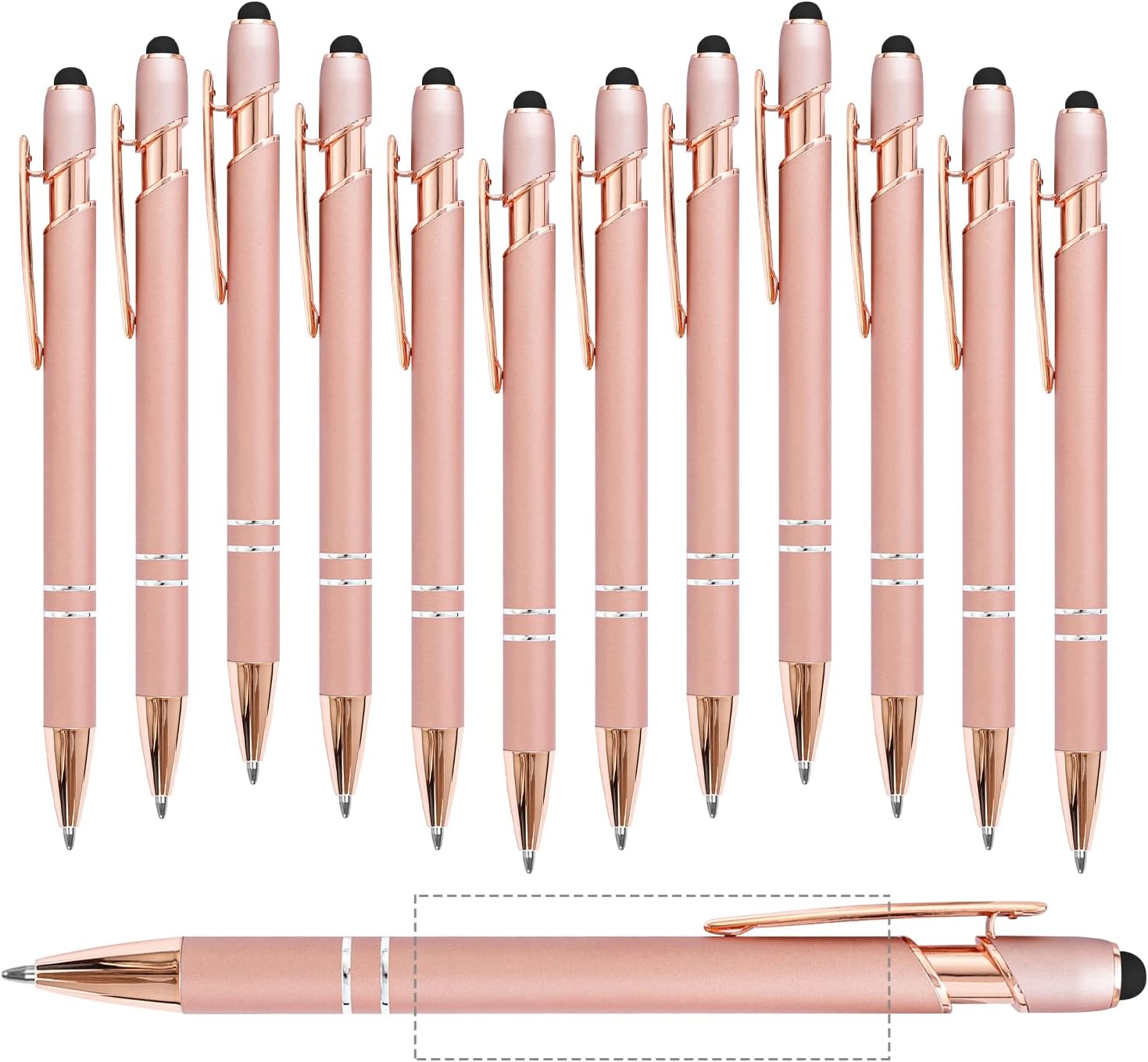 24 pcs Personalized ballpoint pens with name, logo or anniversary, birthday, graduation, office information - custom engraved ballpoint pen, medium size black ink pen