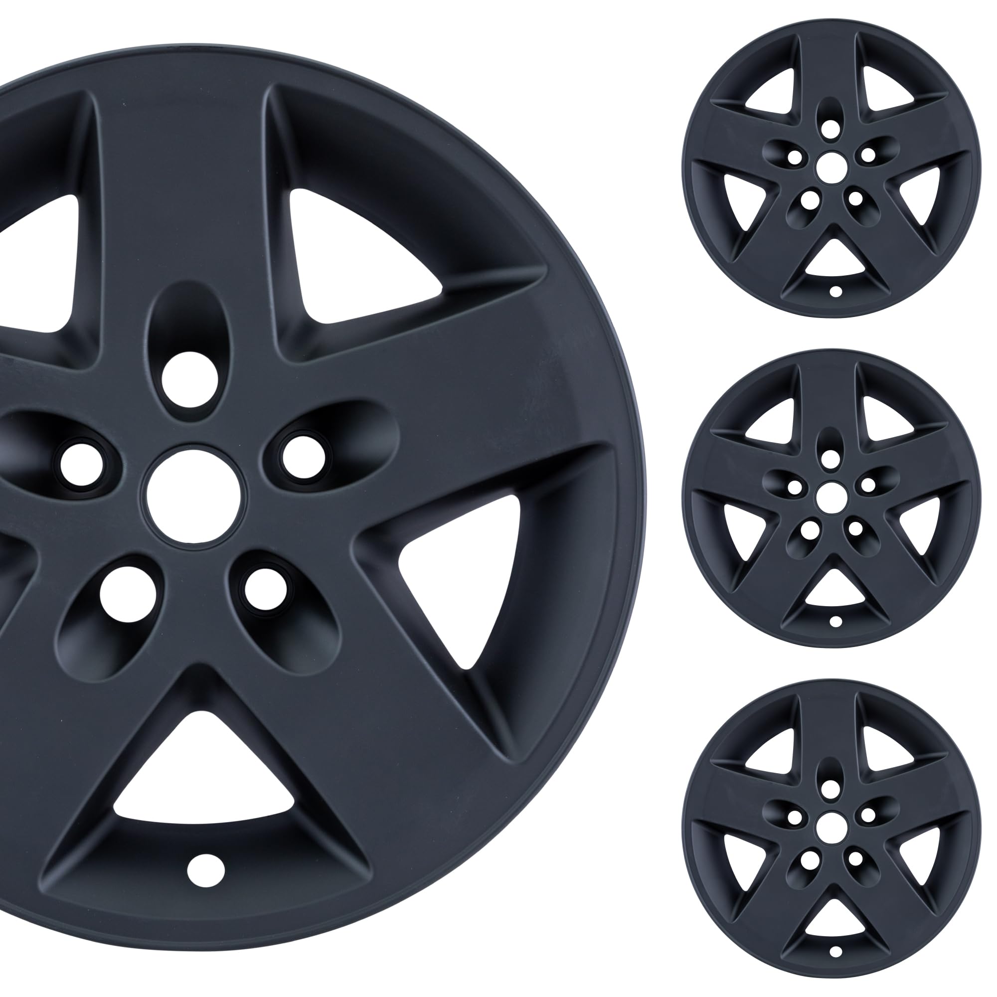 Amazon.co.jp: 17インチ マットブラック ホイールスキンセット ジープ