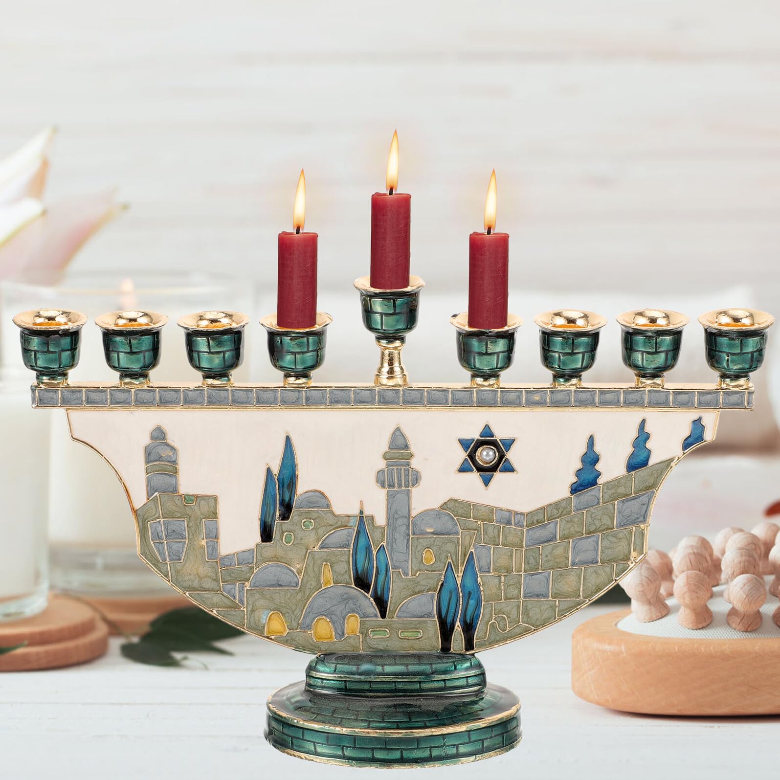 TOPBATHY candelabro gerusalemme stoppini di Candele a LED leggero decorazioni per matrimoni lumino luce light decorazione casa portacandele portacandele per candelabri Metallo