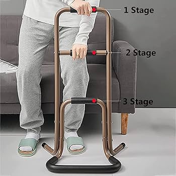 立ち上がり補助具 ベージュ グレー 立ち上がり補助手すり（補助器具・リハビリ・介助・アルミ・軽量