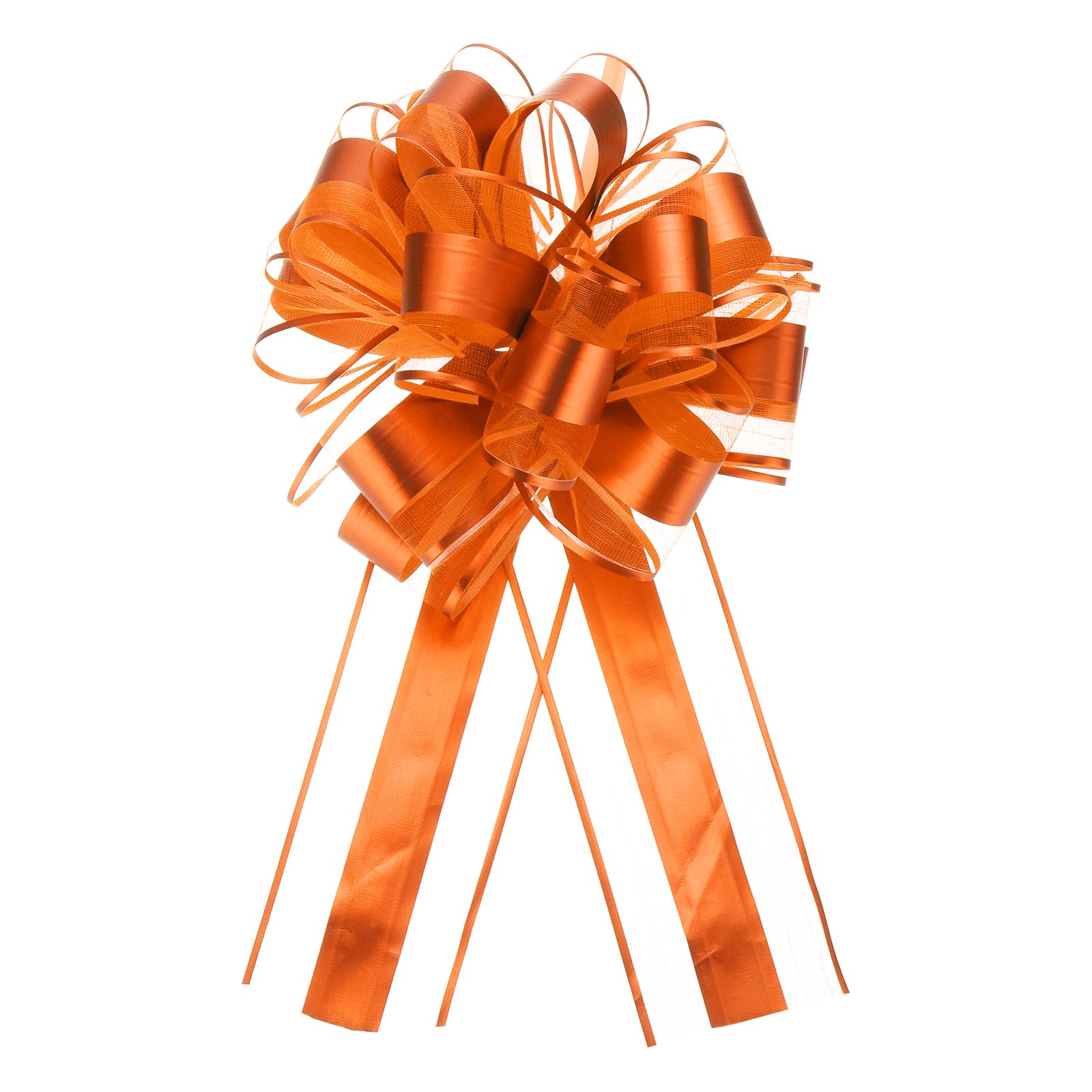 Uxcell 12pcs 11 Inch Extra Large Pull Bow Metallic Gift Wrapping Bows Ribbon Organza Rose Gold for Wedding Baskets Presents Christmas Party