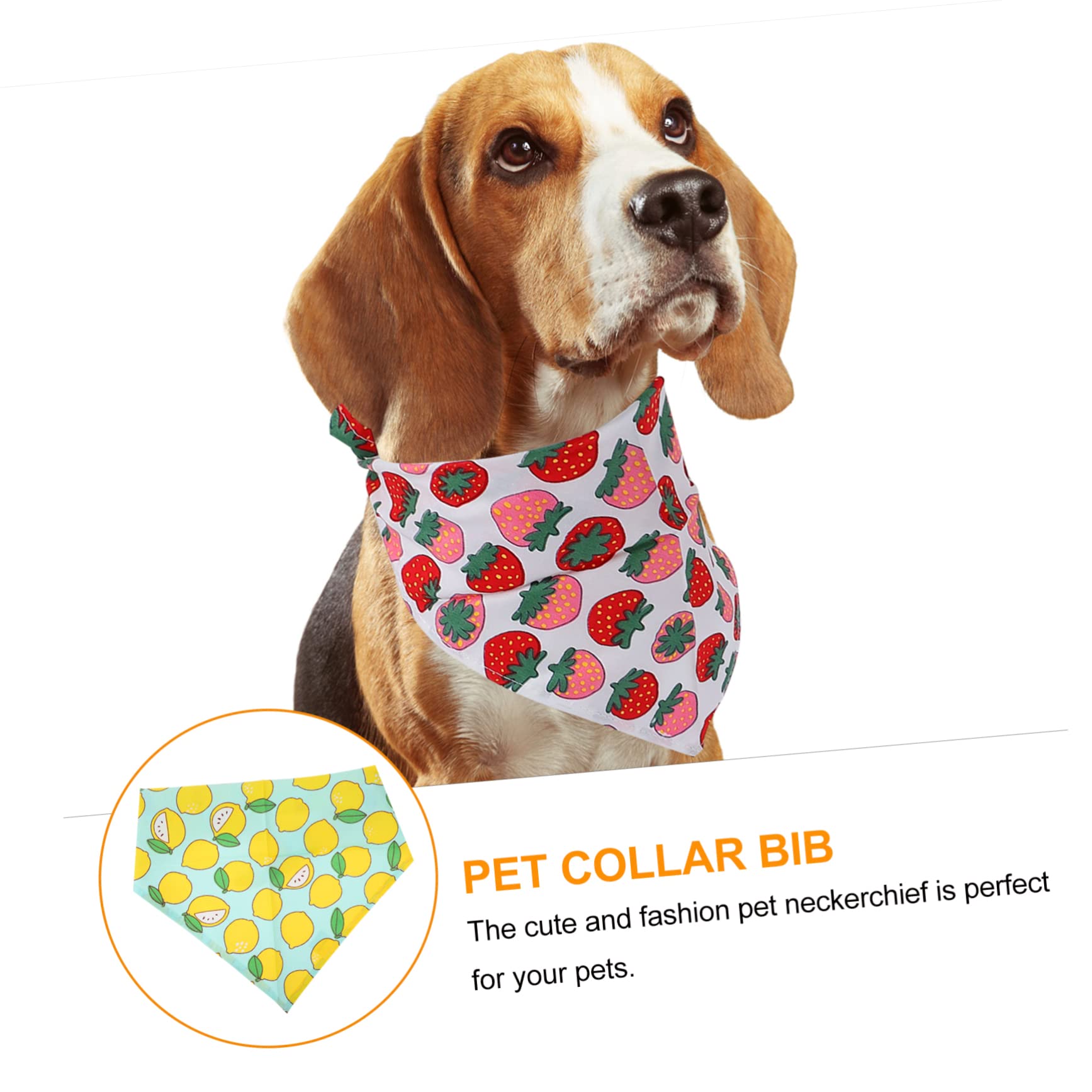 Sosoport 15pièces Bandanas pour Chiens Et Serviettes avec Motif De Fruits Évitent La Et Eau Confortables Et pour Animaux De Moyenne