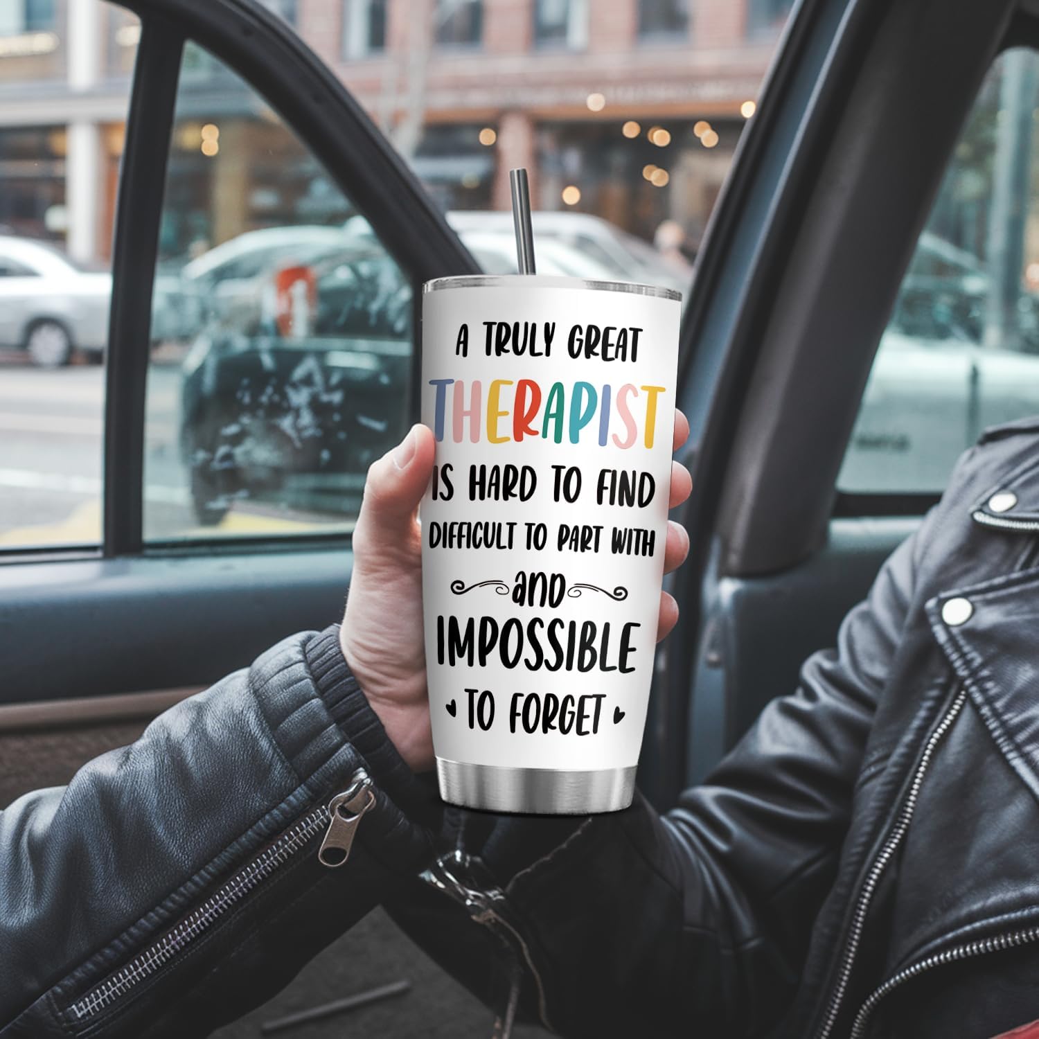 Funny Gifts For Therapists, 20 Oz Stainless Steel Tumbler For Therapist, Therapist Nutrition Facts Tumbler - Christmas, Nurses Week Gifts For Therapy Mental Health Therapist, Psychologist Gift - Image 6