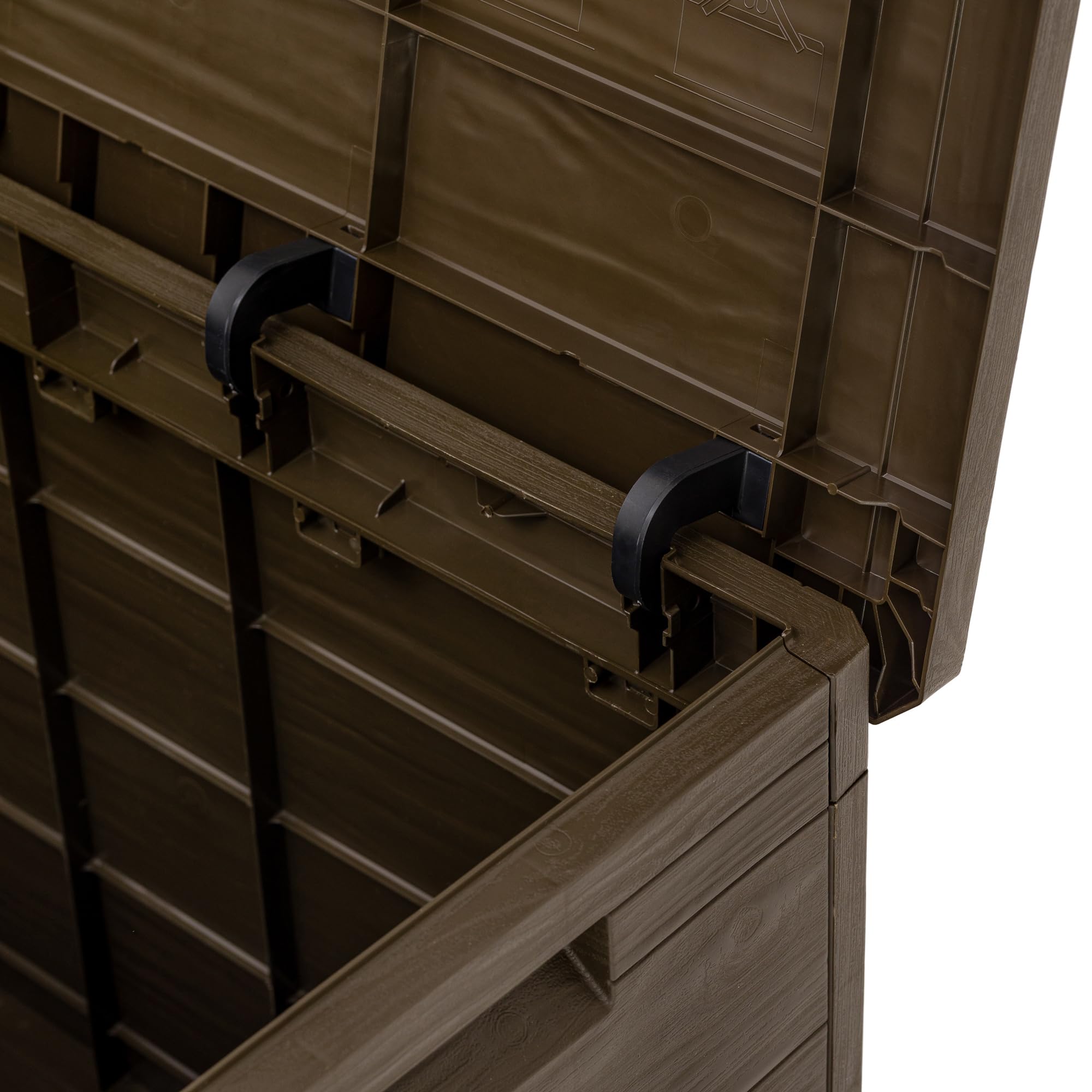 Toomax Truhe Multibox Woody's 160L Gepäckträger für den Außenbereich, Holzoptik, Maße 77,5 x 44,5 x 52,7 cm, Braun