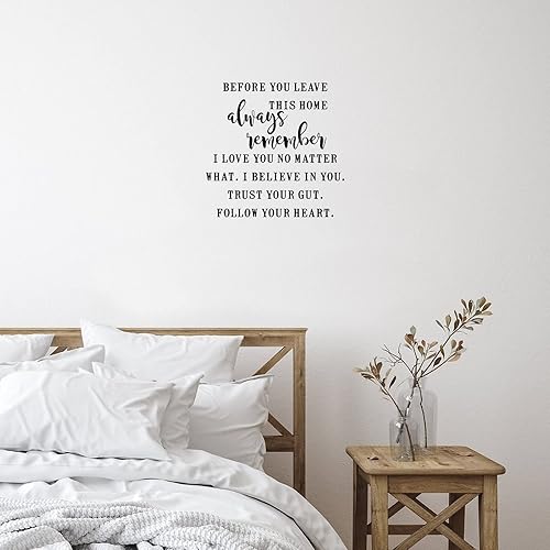 Miniatura 3 de Calcomanías de vinilo con citas de pared Antes de salir de este hogar Always Remember I Love You No Matter What DIY Mural de pared Decoración del