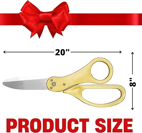 Miniatura 2 de Kit de ceremonia de corte de cinta, tijeras de corte de cinta gigantes con cinta roja, decoraciones de gran apertura para eventos especiales