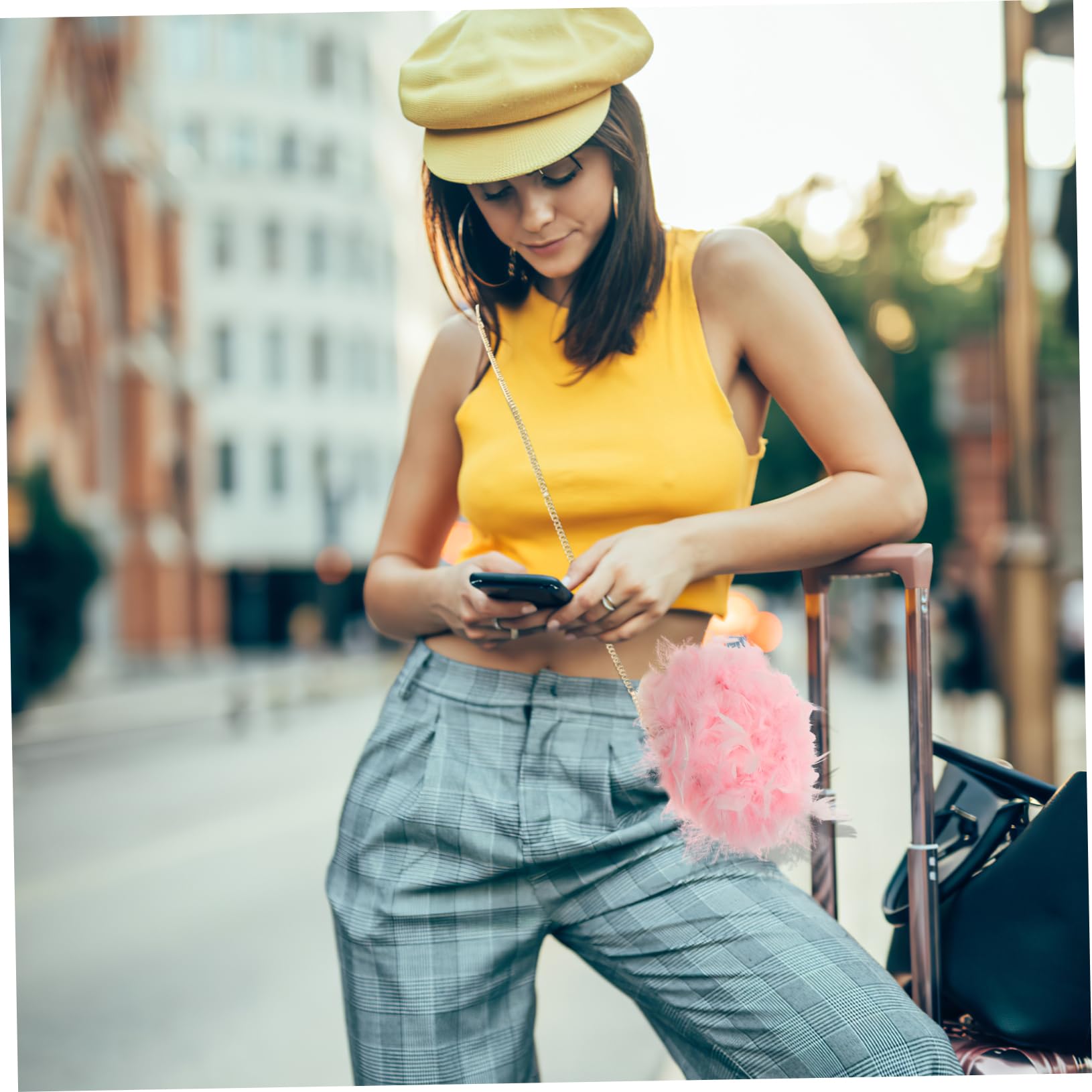 FRCOLOR Bolsa De Mensajero Bolsa De Hombro Almacenamiento De Bolsos De Moda Bolsa De Felpa Mujer Bolsa De Almacenamiento Bolsos De Mujer Bandolera Bolso De Mensajero Femenino Metal Azul