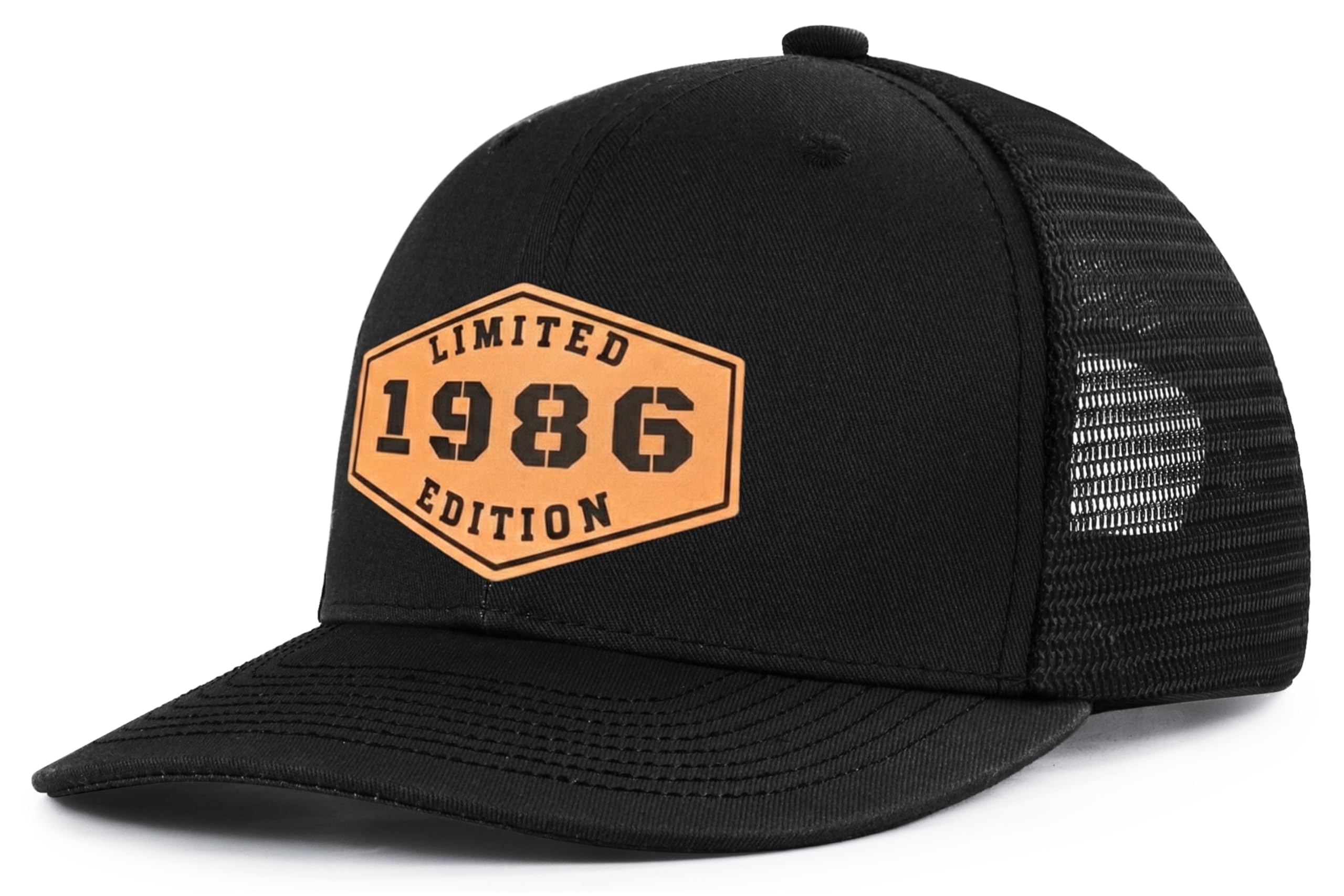 40th Birthday Gifts for Men - 40th Birthday Decorations for Men, Adjustable Trucker Hat with Leather Patch