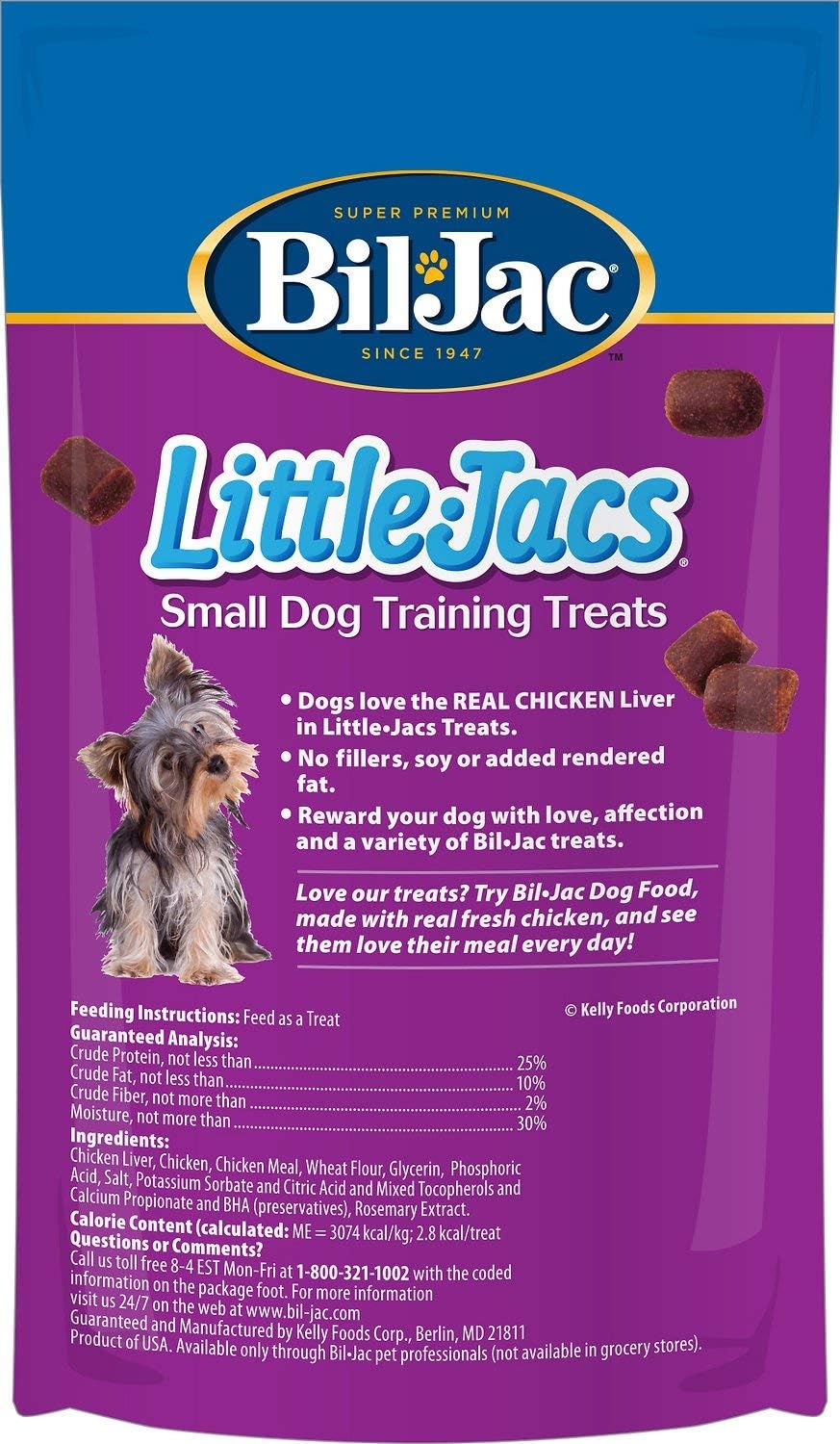 Bil-Jac 3 Pack of Little Jacs Small Dog Training Treats, 4 Ounces Each, Made with Fresh Chicken Liver