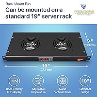 Vista 3 de Ventilador de montaje en rack – Sistema de refrigeración de servidor de 2 ventiladores – Panel de gabinete de montaje en rack de 1U de 19 pulgadas