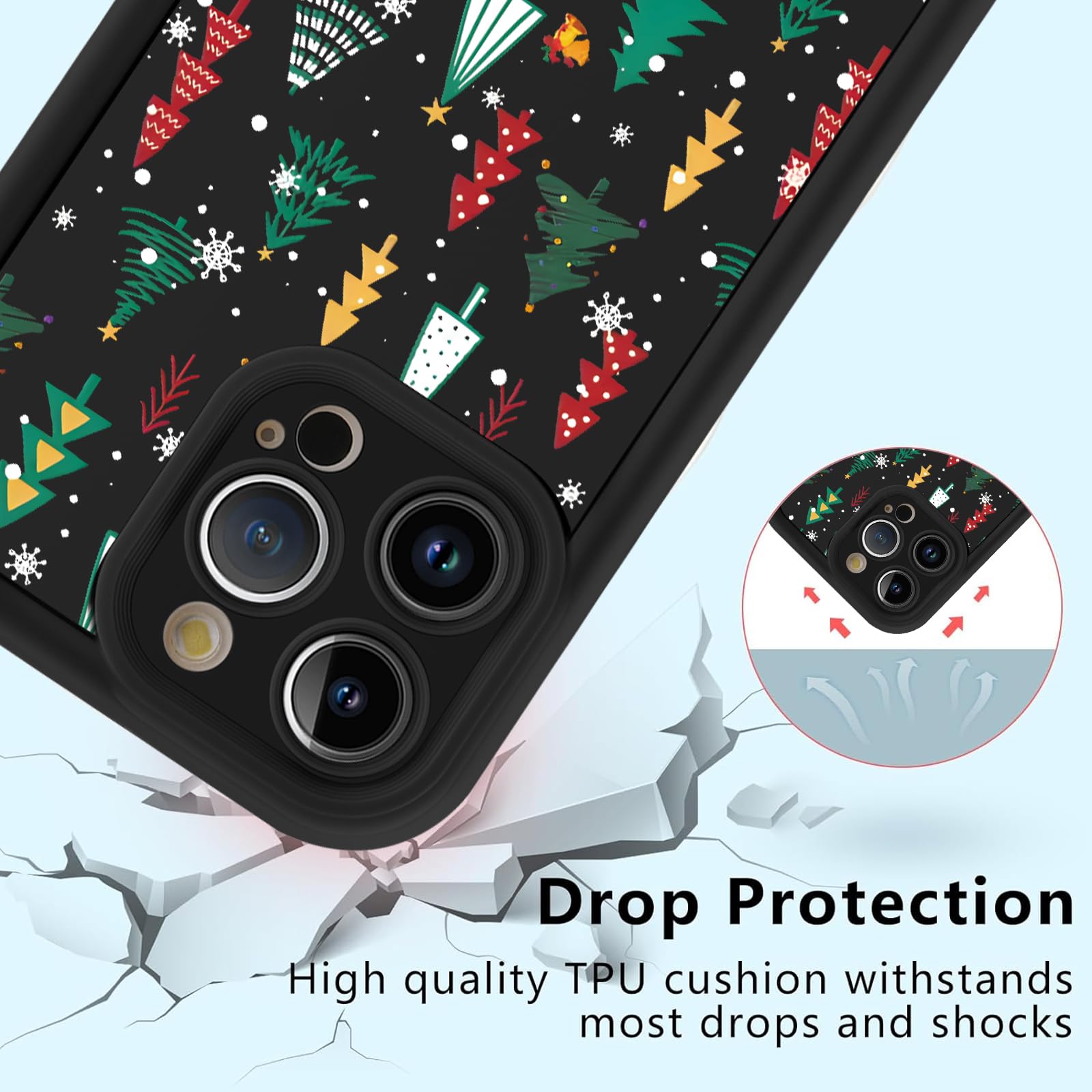 Custodia Per Iphone 13 Pro Max - Baubles Natalizi, Albero Di Natale, Custodia + Lamina