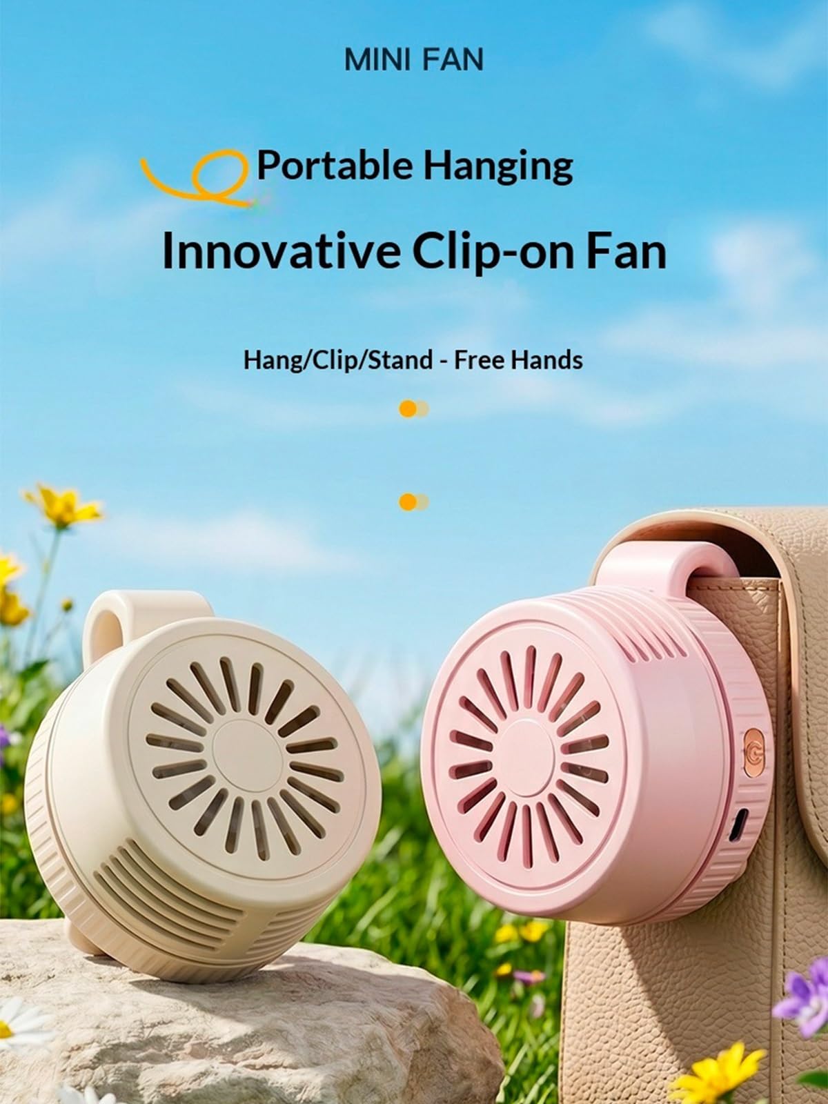 Flux d'air rotatif 360°, refroidissement pour randonnée, camping, pêche & activités