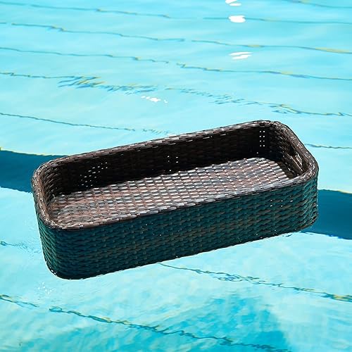 Miniatura 9 de Bandeja flotante para piscina, bandeja redonda para flotadores de piscina, para bañera de hidromasaje, aguas termales, fiesta en la playa, bebidas