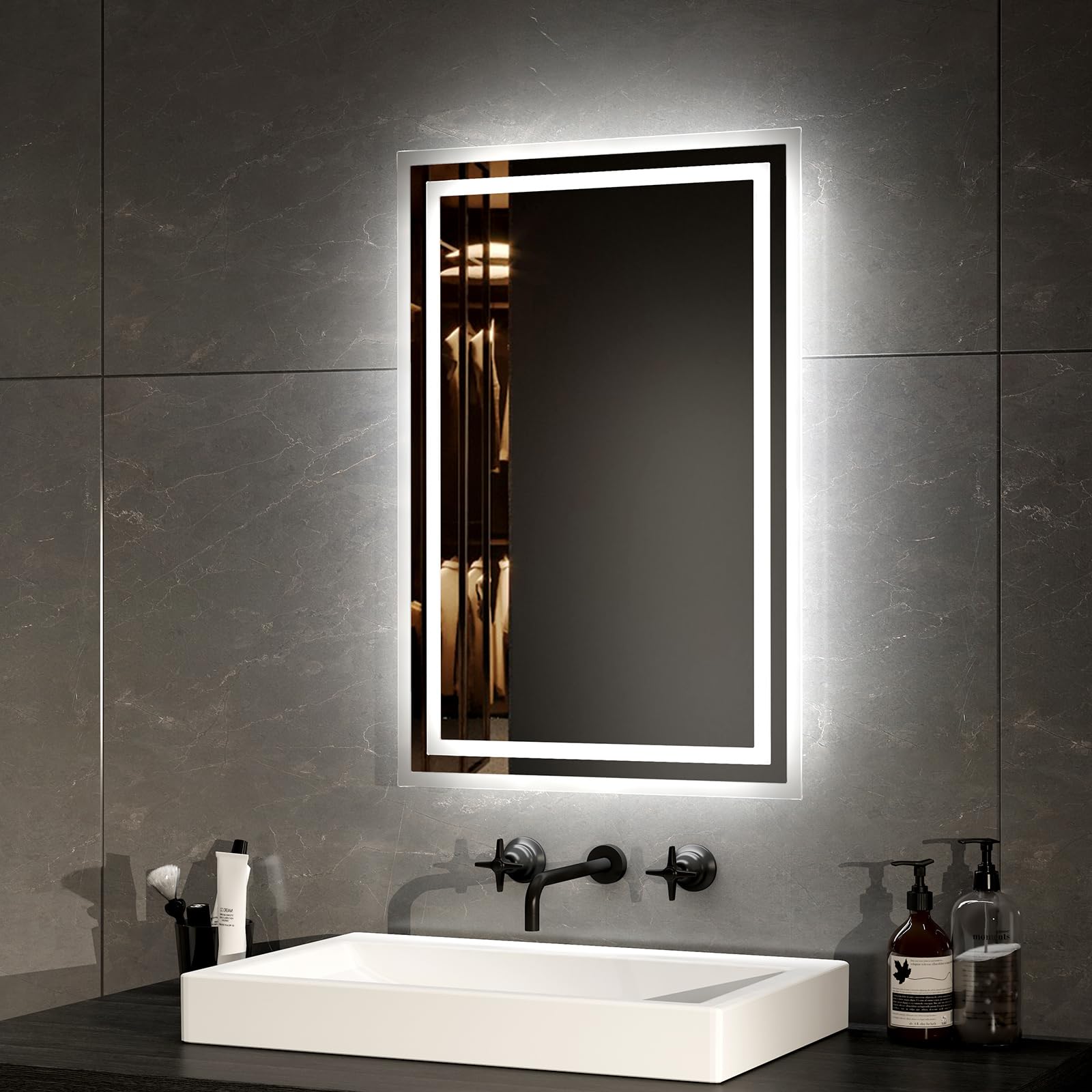Portafazzoletti In Pelle Sintetica Quadrato - Blu, 15x5 Cm, Per Bagno, Ufficio, Casa