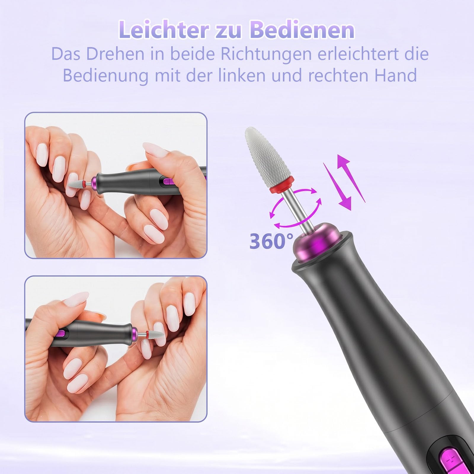POFIBO Nagelfräser Kabellose 35000 U/Min, 13-in-1 Maniküre Set Elektrische