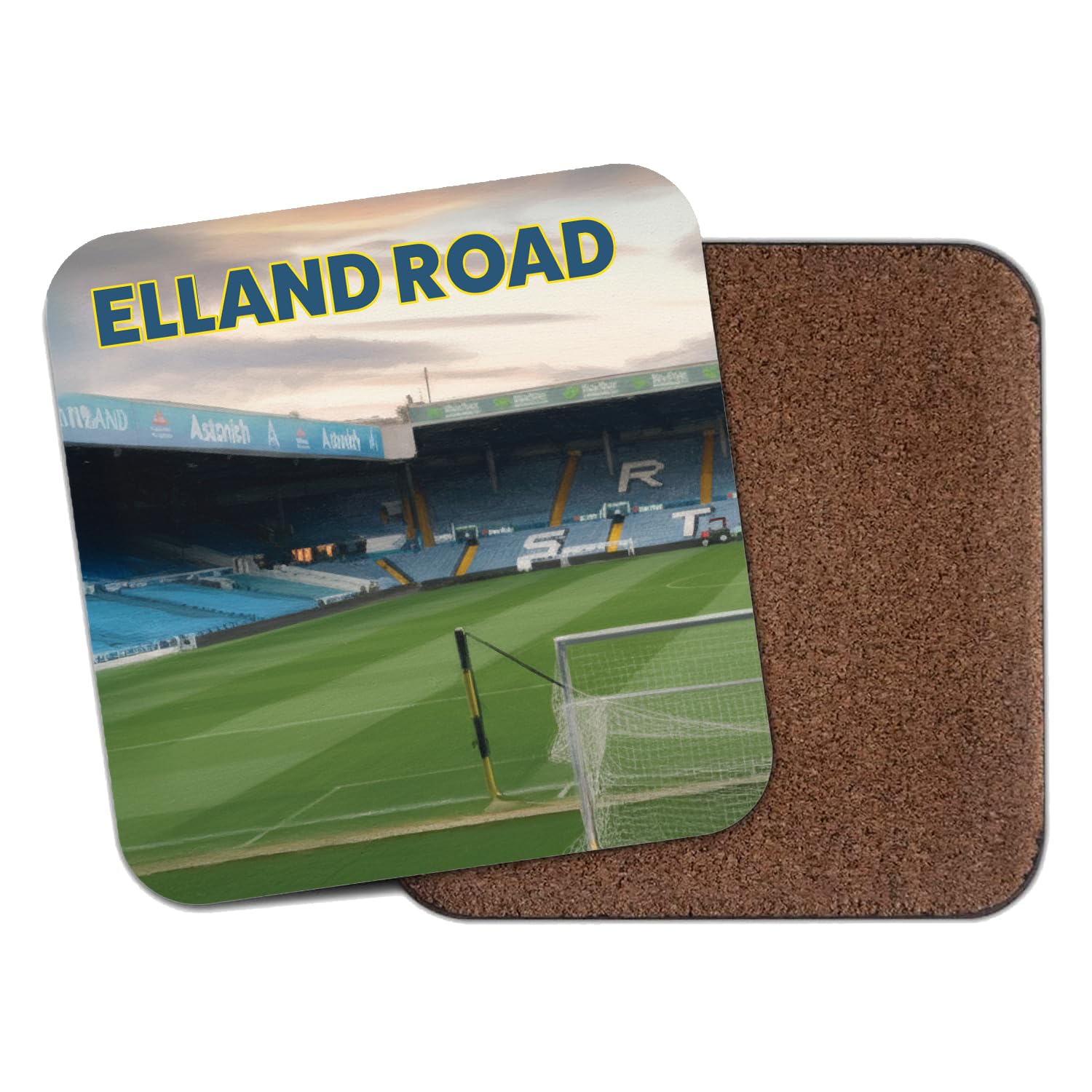Willow Gifts Leeds United Elland Road Stadium Mug Coaster Football Ground Cork Backed Coaster Memorabilia Gift for Leeds Fans Footie Lovers Sports Collector