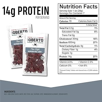 oberto beef jerky calories