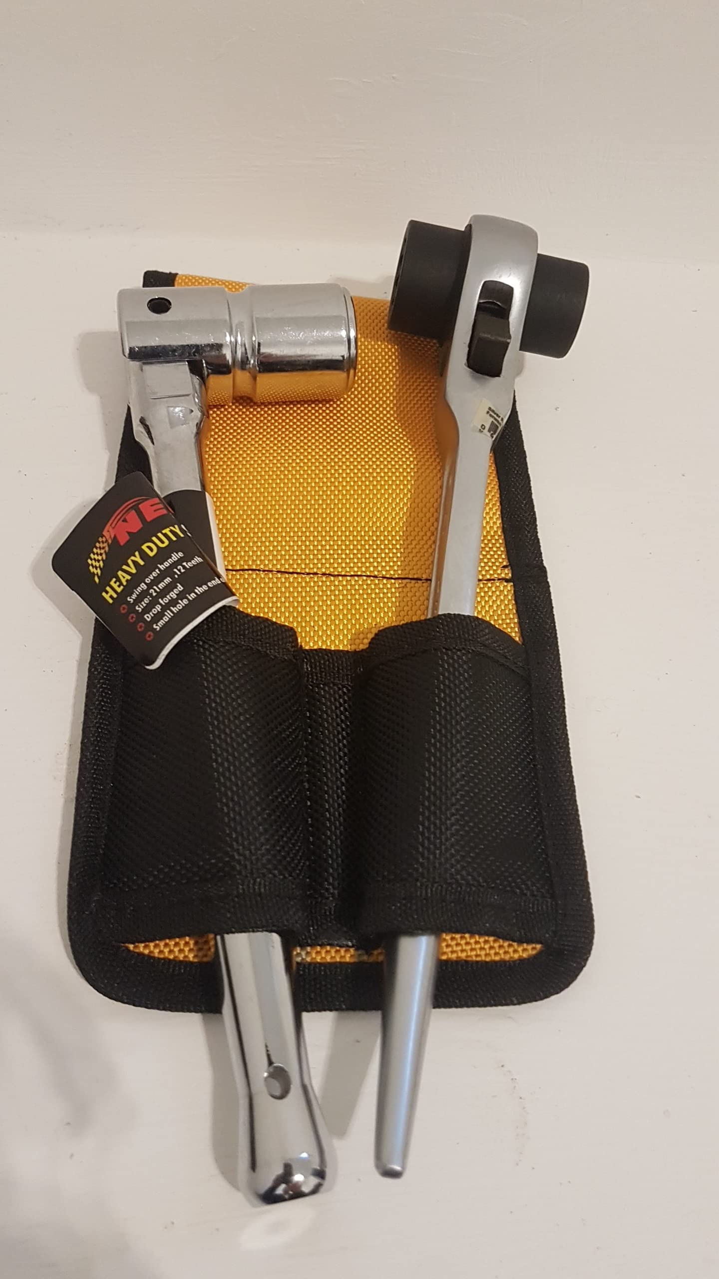 Black Leather Double Spanner Frog/Pocket/Pouch Bbi For Scaffolding Tool Belt 722020653522