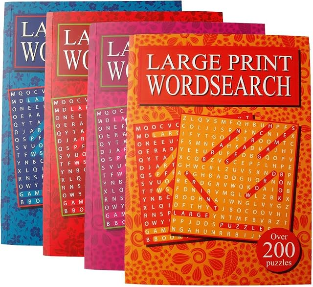 W.F. Graham Large Print Word Search Books - Over 200 Brain Teasers in each, Pack of 4 Assorted Wordsearch Puzzle Books for Adults and Kids