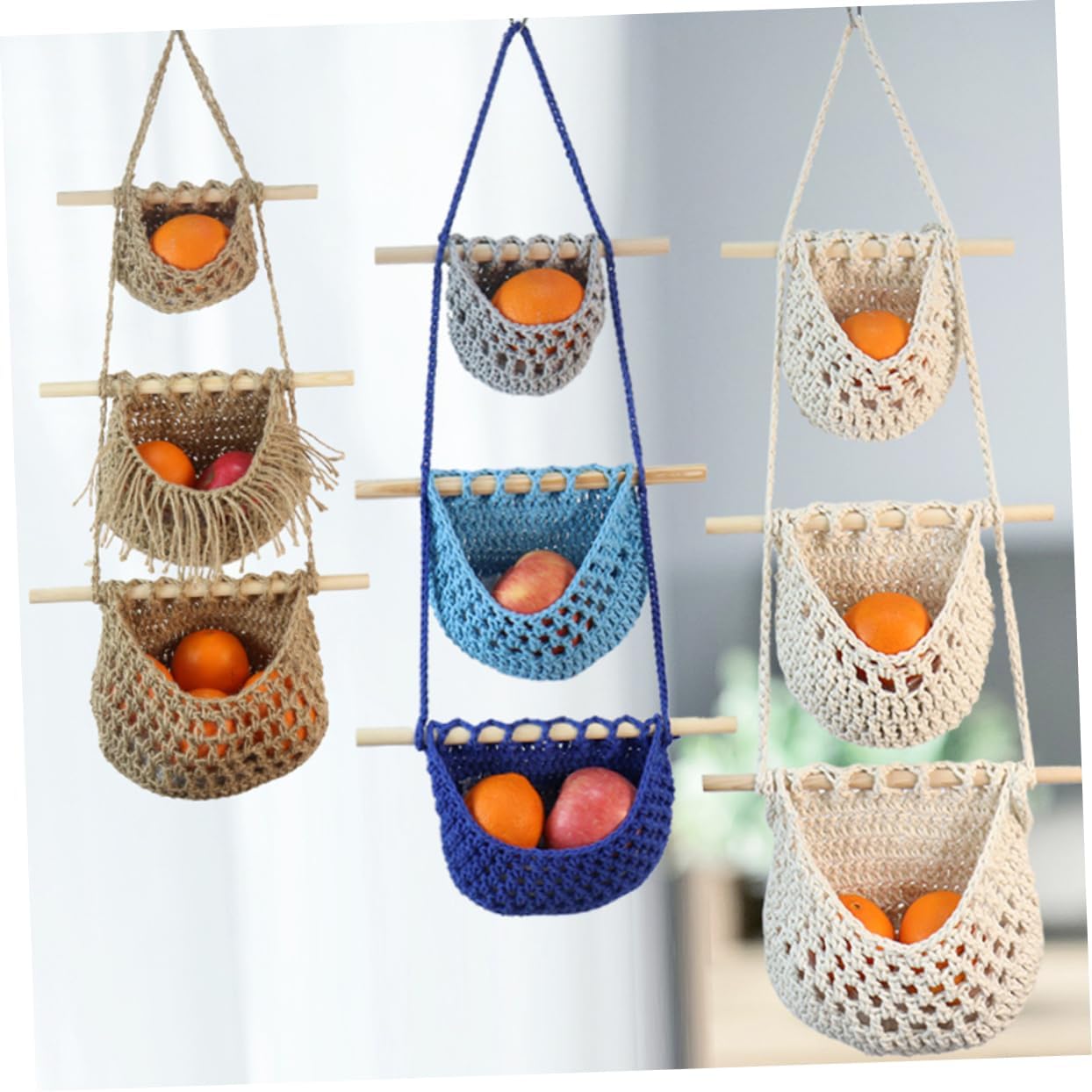 Space-saving Wall Mount Fruit Vegetable Basket Hanging Basket Kitchen Decor Fruit Bowl
