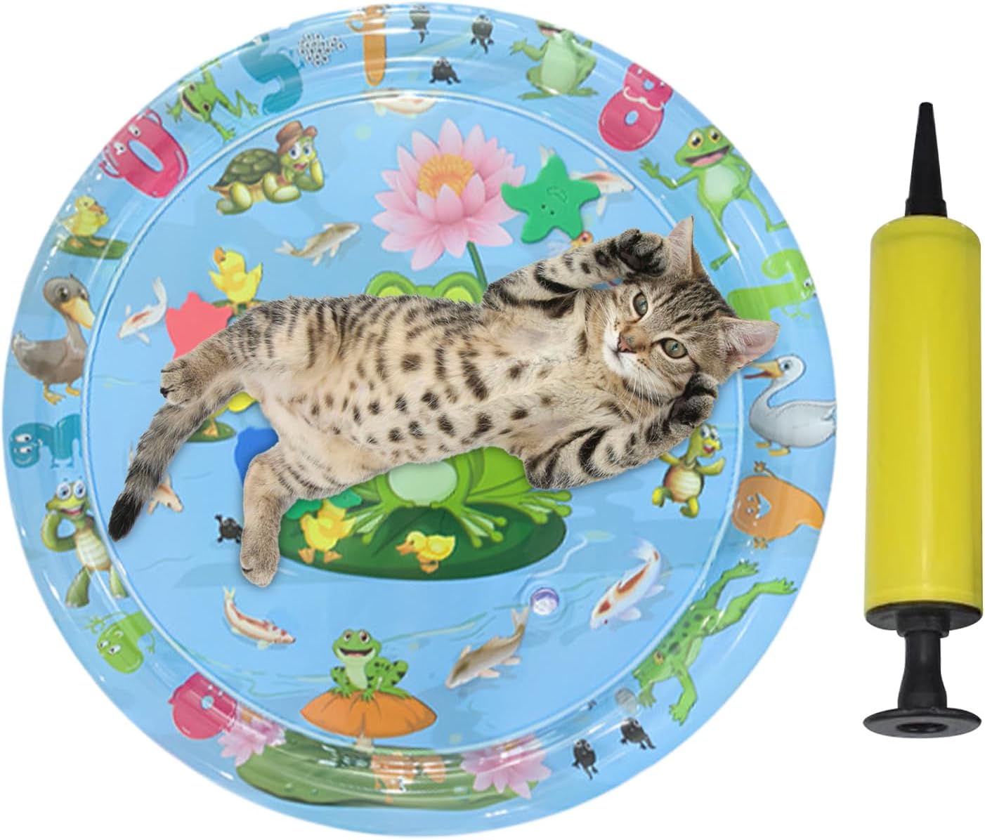 Water Sensory Mat Cat – Sensory Bed With Animal Design – Cooling Artifact, Thickened, Inflatable Pad, Water Play For Dogs Enrichment