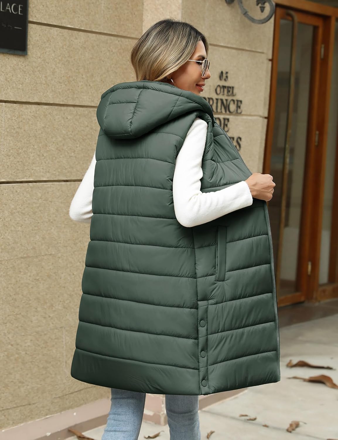 HEEKPEK Puffer Vest Women Long Hooded Sleeveless Zip Up Quilted Vests Outerwear Lightweight Puffy Jacket Fall Winter Coat - Image 7