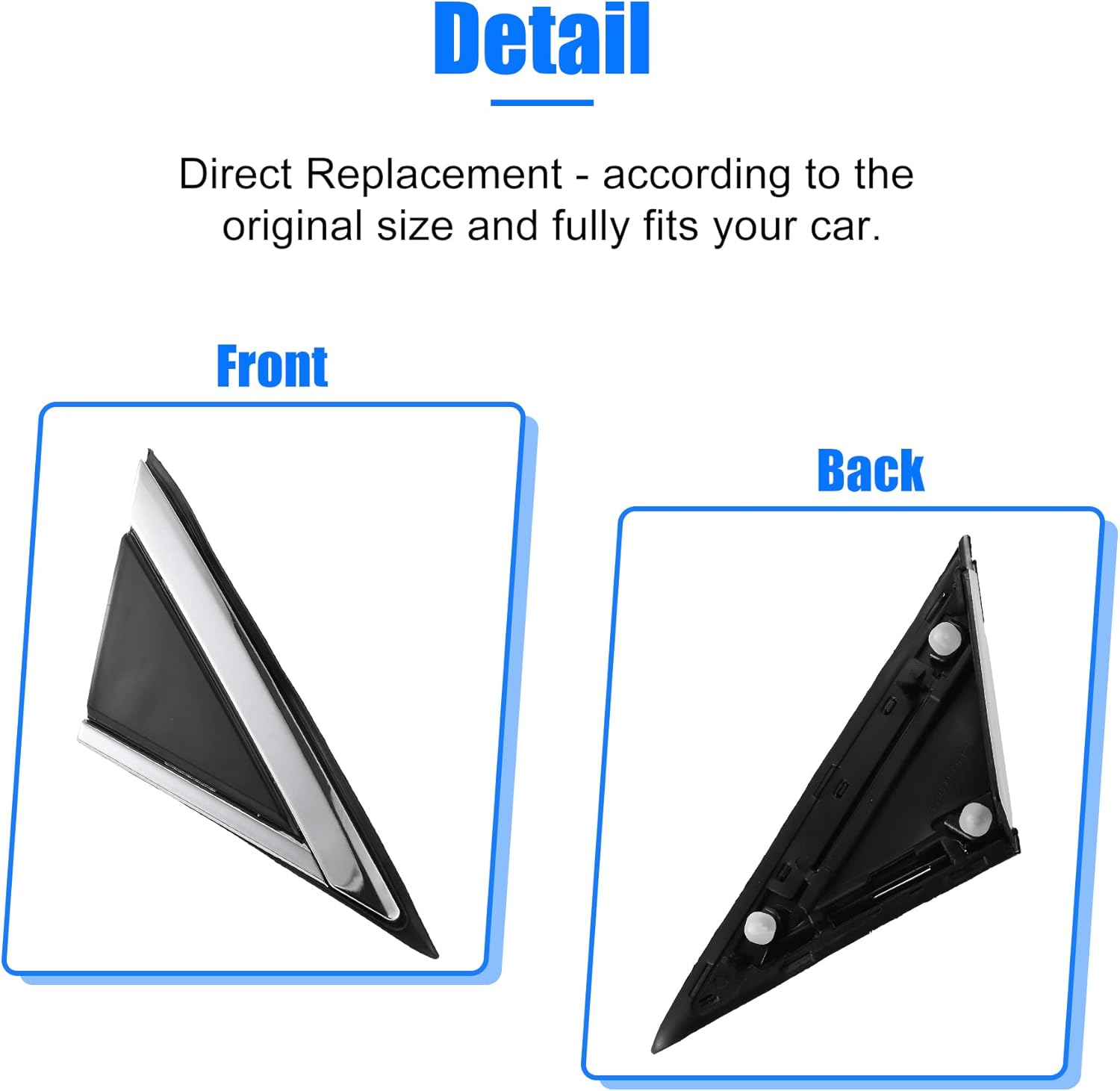 X AUTOHAUX Front Right Mirror Corner Triangle Fender Cover Rearview Triangle Trim Panel for Cadillac SRX 2010-2016 22774040