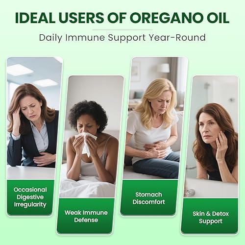 Miniatura 8 de Aceite de orégano con aceite de semilla negra - Cápsulas de aceite de orégano  Moringa, saúco, equinácea, ajo, hinojo - Aceite de orégano Carvacrol