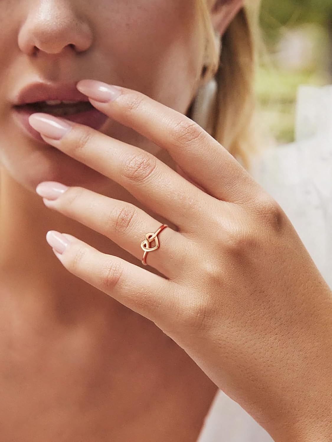 Silvora 925 Sterling Silver Knot Ring Promise Ring Heart Love Rings for Women Band Ring Size 4-12, With Gift Box