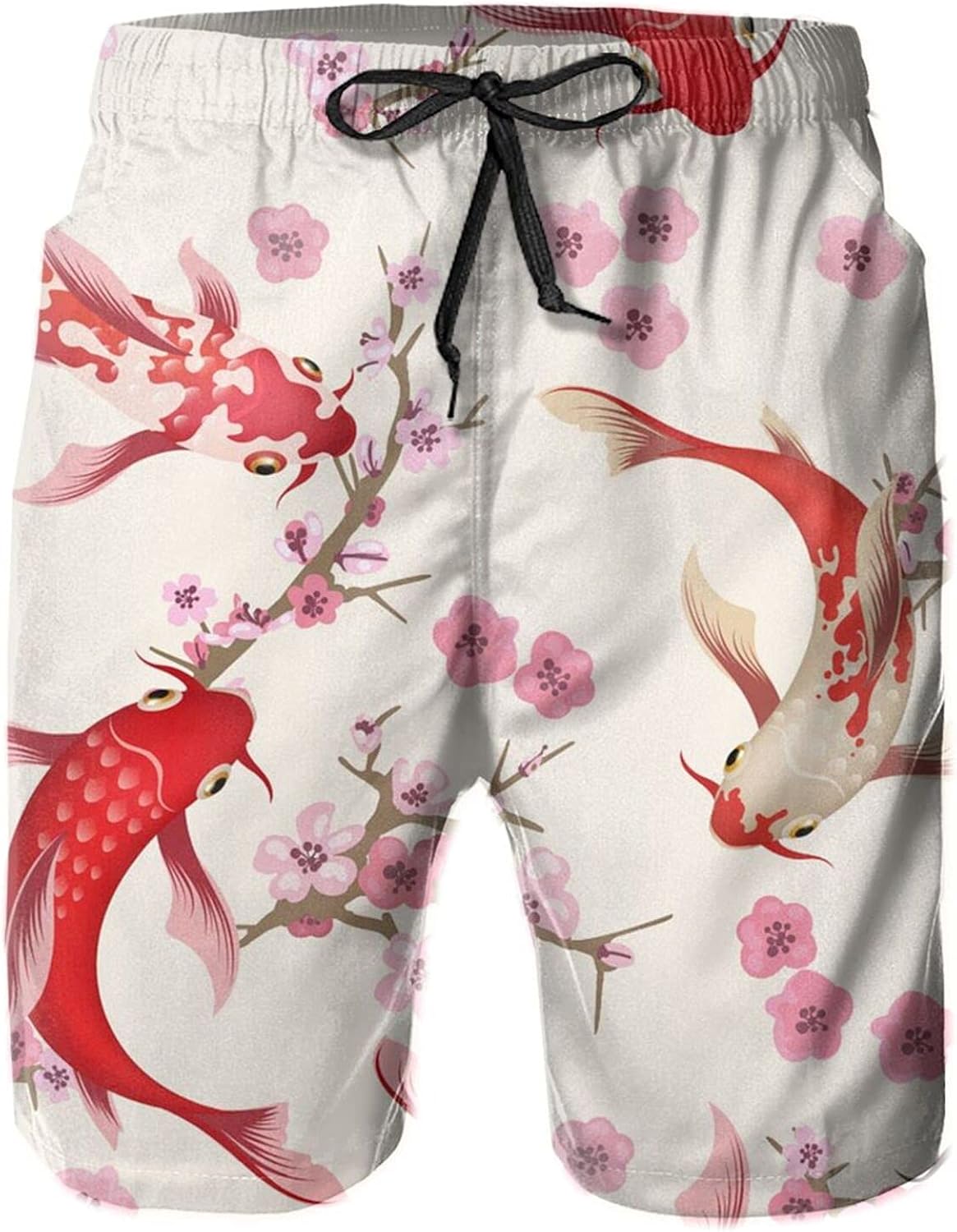 Swimming Lucky Koi Fish Mens Quick Dry Bathing Suits Boardshorts
