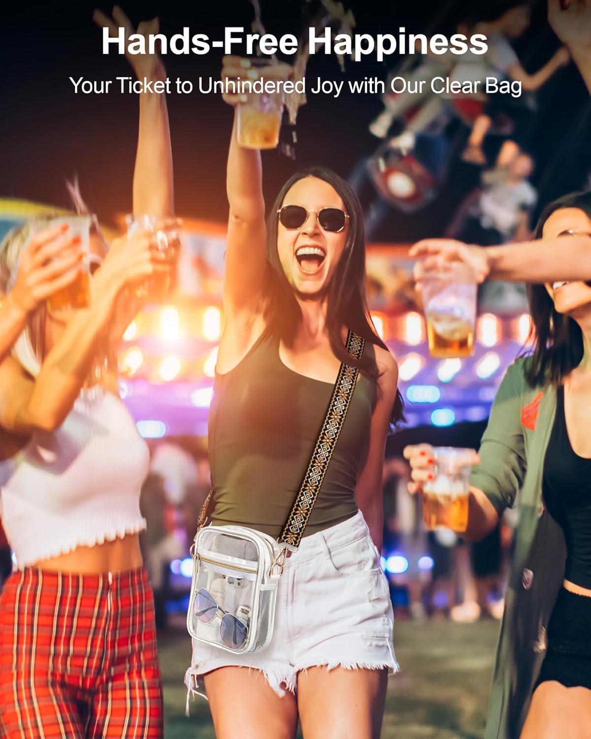 PACKISM Clear Bag for Stadium Events - Clear Purses for Women Transparent Crossbody Messenger Bag for Concerts Game Day - Image 6