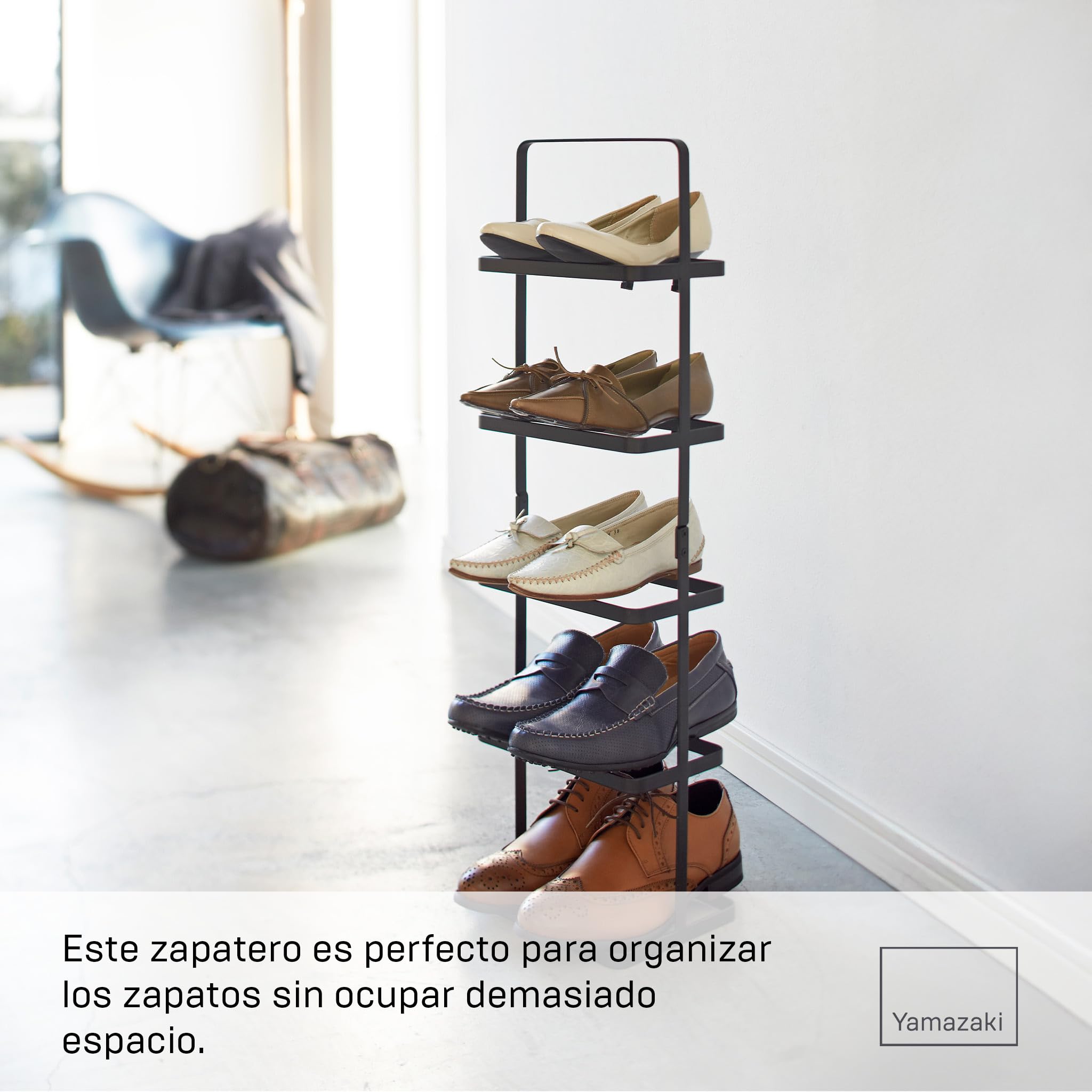 YAMAZAKI 2479 TOWER Shoe Rack, black, Steel, 22 x 18 x 77.5 cm