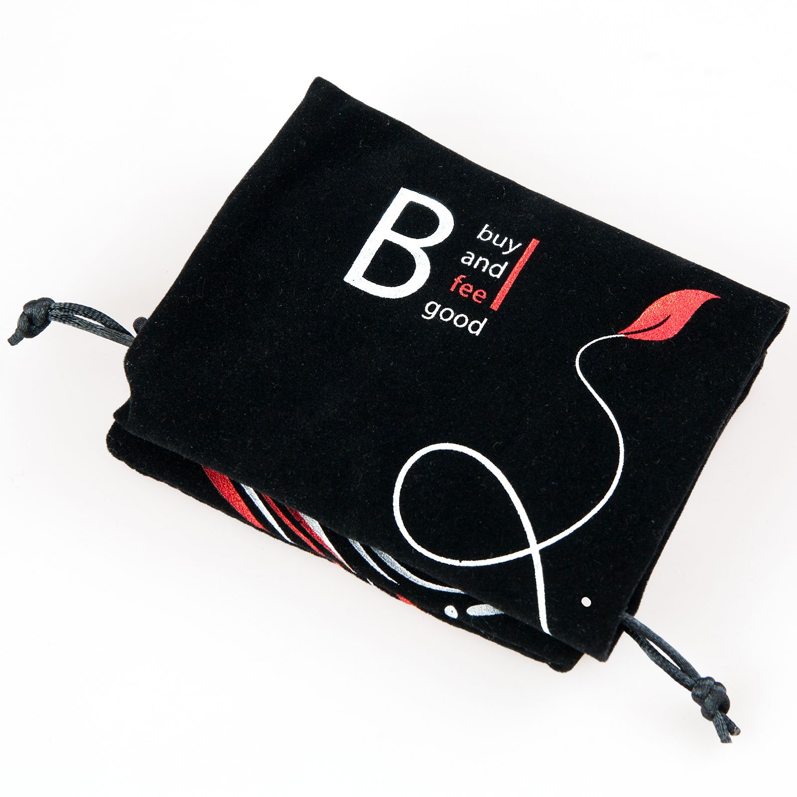 SACCHETTO DI DESIGN „BuyAndFeelGood“ per MAGIC WANDS e DILDO 35 x 12 cm e chiusura con cordoncino