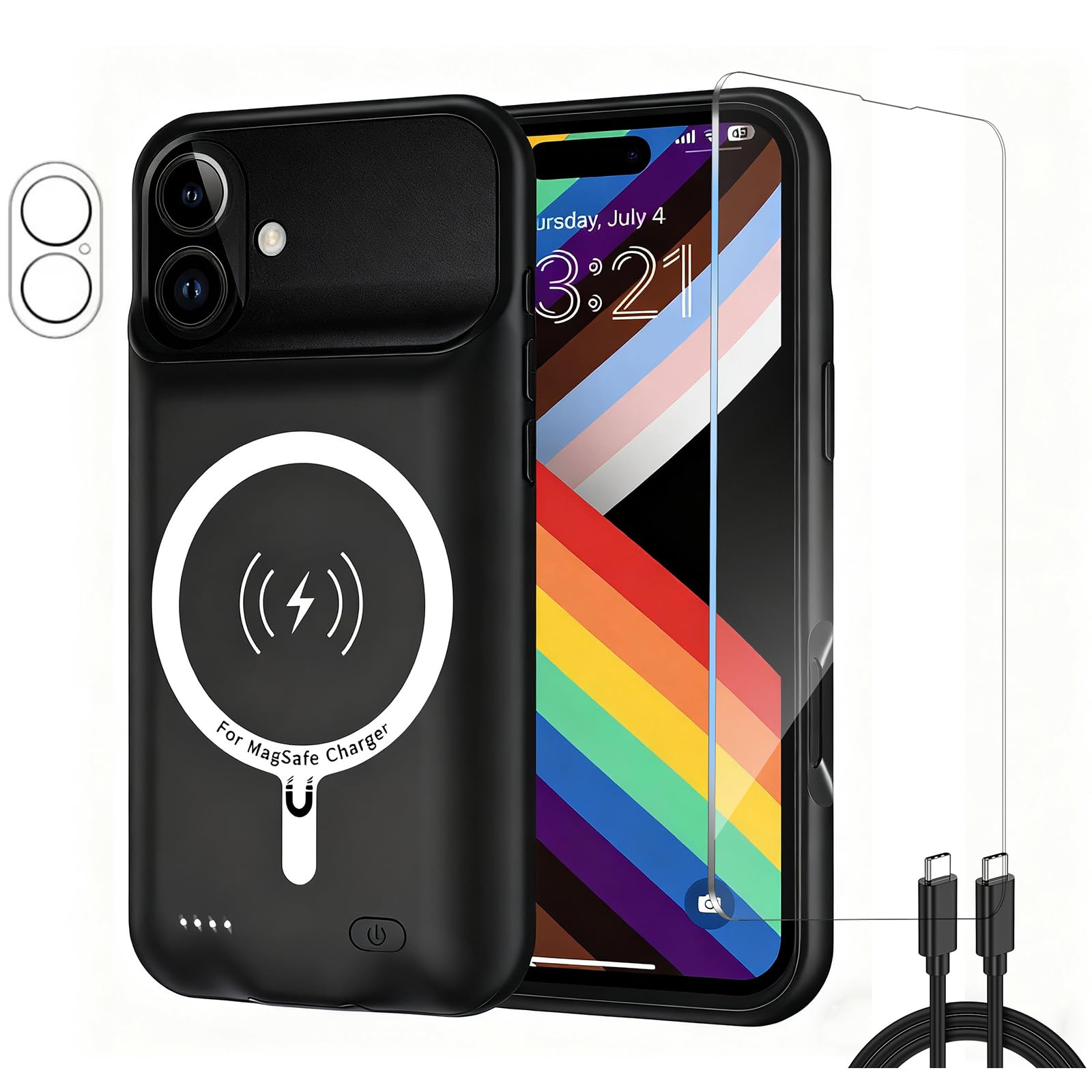 Funda de batería para iPhone 17 carcasa de protección portátil recargable 8