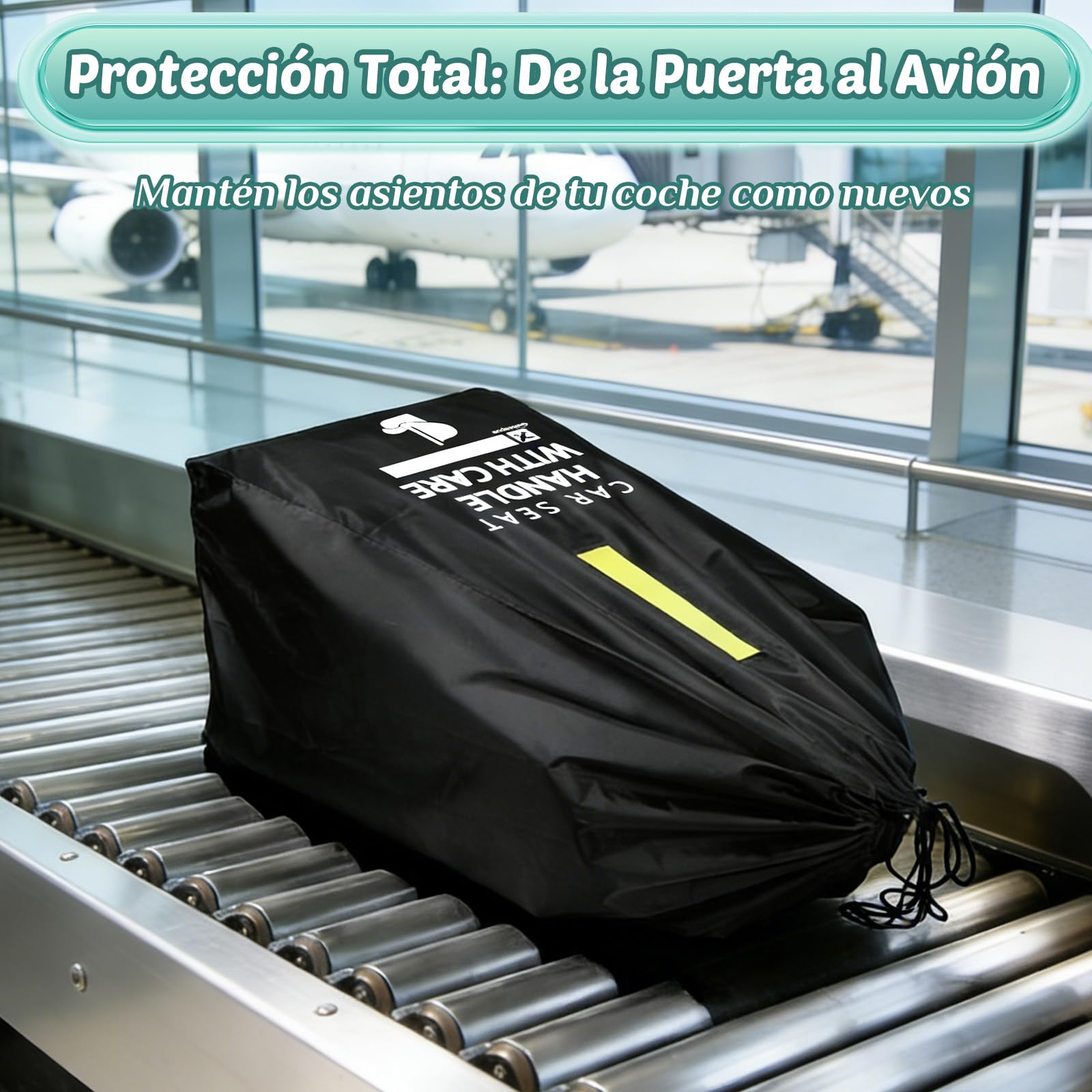Guiseapue Bolsa de Viaje para el Asiento de automóvil avión: Bolsa de Asiento de automóvil Premium para Viajes de Aire para Todos los transportistas para bebés y Refuerzo y Convertible, Cobertura