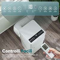 KGOGO hordozható klíma 9000 BTU 4 az 1ben páramentesítő 2 sebességű ventilátor digitális kijelző távirányító ablak készlet 24h időzítő 25 m2 6