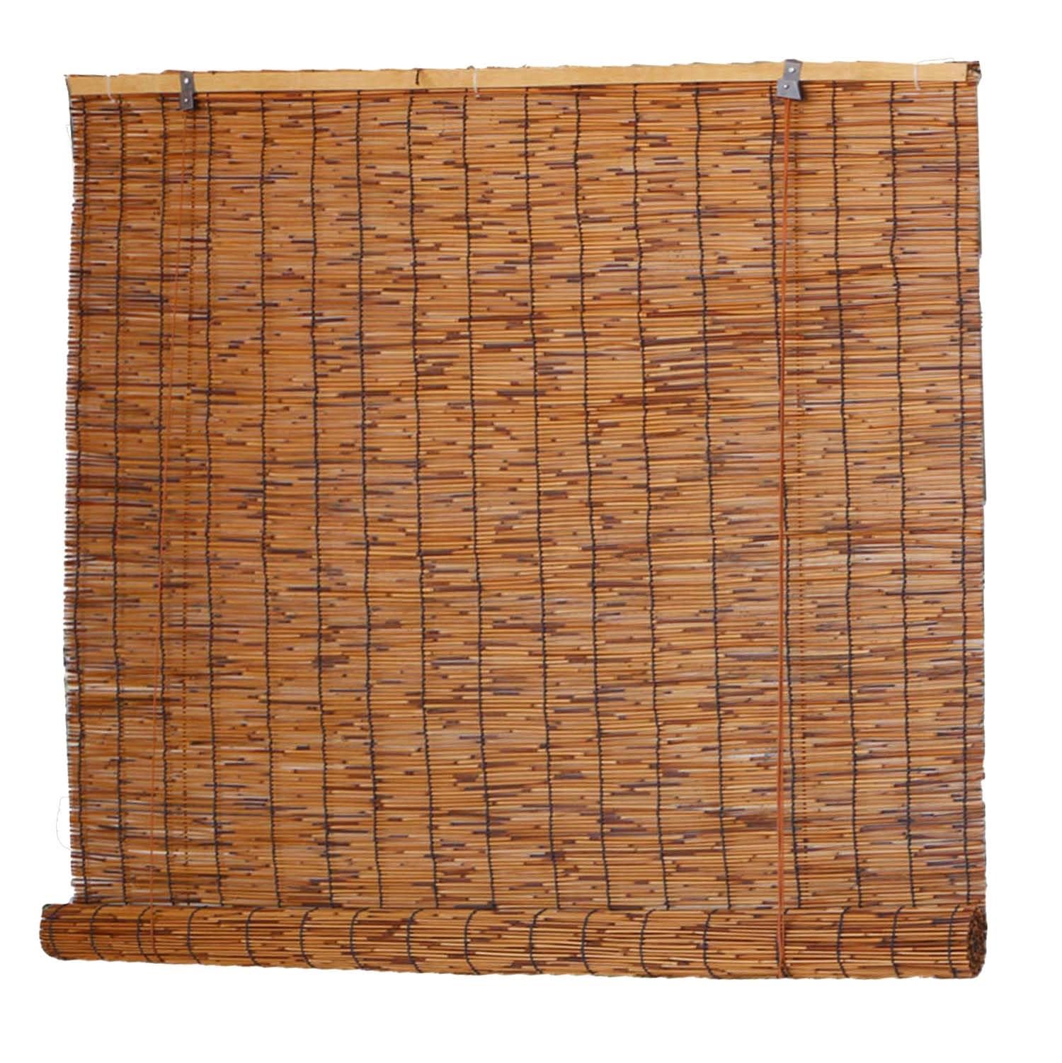 Bamboo Shades Blinds Natural Roller Blinds Blackout Bamboo Window Shade,W 24" 30" 36" 44" 48" 5" 54" 59" 60" 72" 75" Sunshade Cordless Roll Up Blind