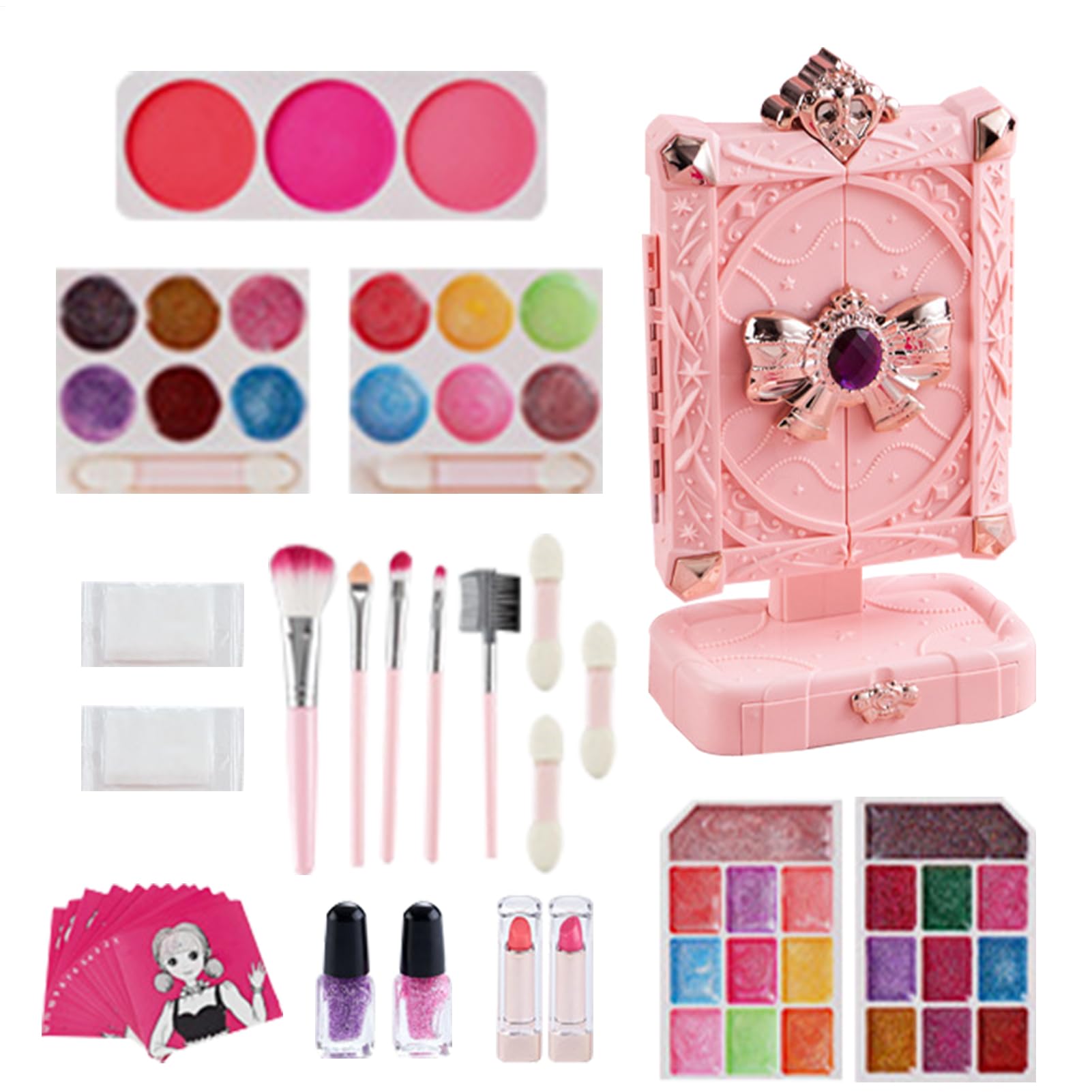 Falso trucco per – lavabile e realistico per gioco d'imitazione, gioco di trucco principessa e travestimento, idea regalo festa compleanno Natale costume e libero