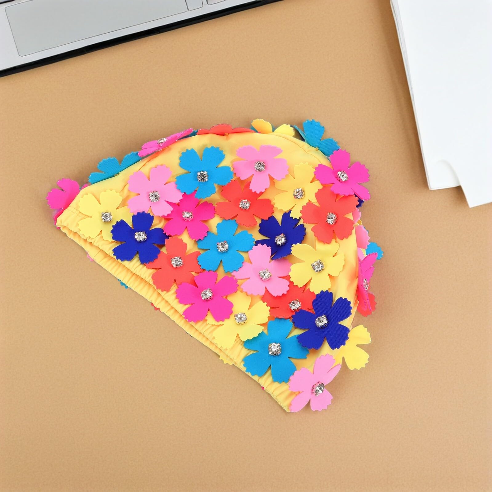 Gorro de Baño Pétalos de Flores, 2 Piezas, Nailon, Mujer