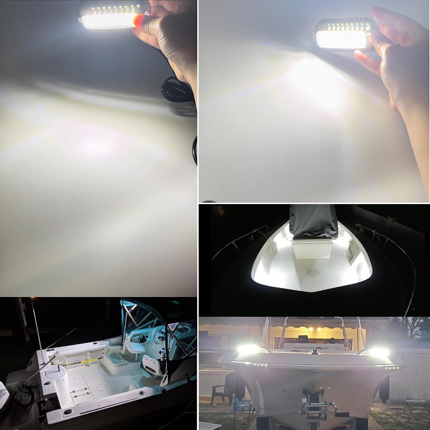 White Marine Led Boat Lights,Super Bright Waterproof IP68 316 Stainless Steel Boat Navigation Trailer Transom Led Light,Interior Lamp for Pontoon, Transom,Cruise Ships,Sailboat,Yachts(2 Pcs)