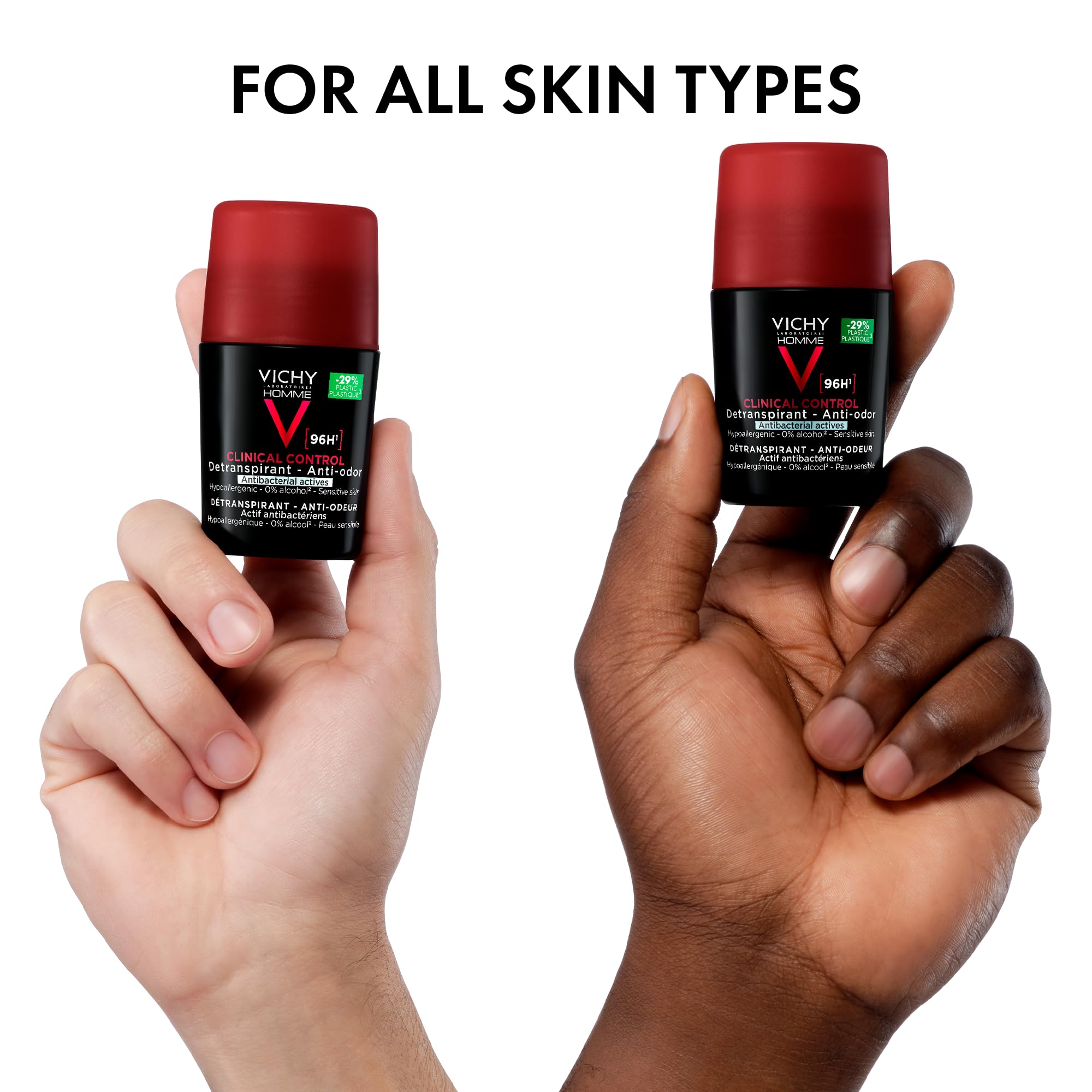 Vichy Homme Control 96H Anti-Perspirant Roll-On for Men 50ml – Extreme 4-Day Sweat & Odour Protection, Maximum Long-Lasting Control, Gentle on Sensitive Skin
