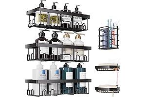 Veken 6-Pack Adhesive Shower Caddy: Maximize Your Shower Space!