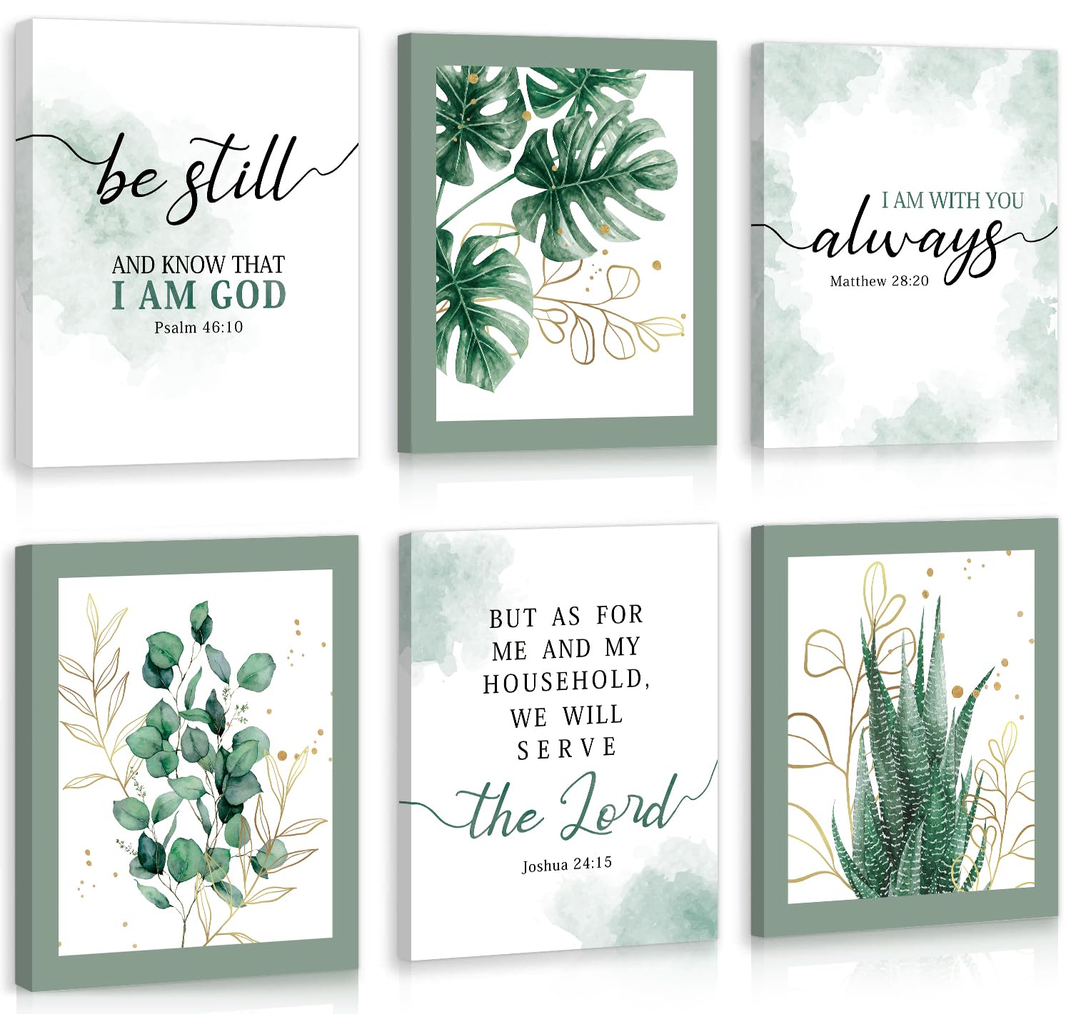 CHDITB Botanical Bible Verse Framed Wall Art, Christian Scripture Decor