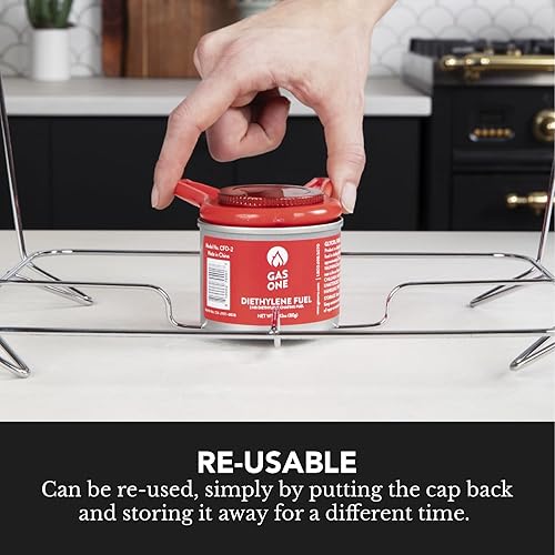 Miniatura 4 de GasOne - Combustible para rozar platos de más de 2 horas, calentador de alimentos para bufé, combustible seguro para líquidos con mecha y abridor de