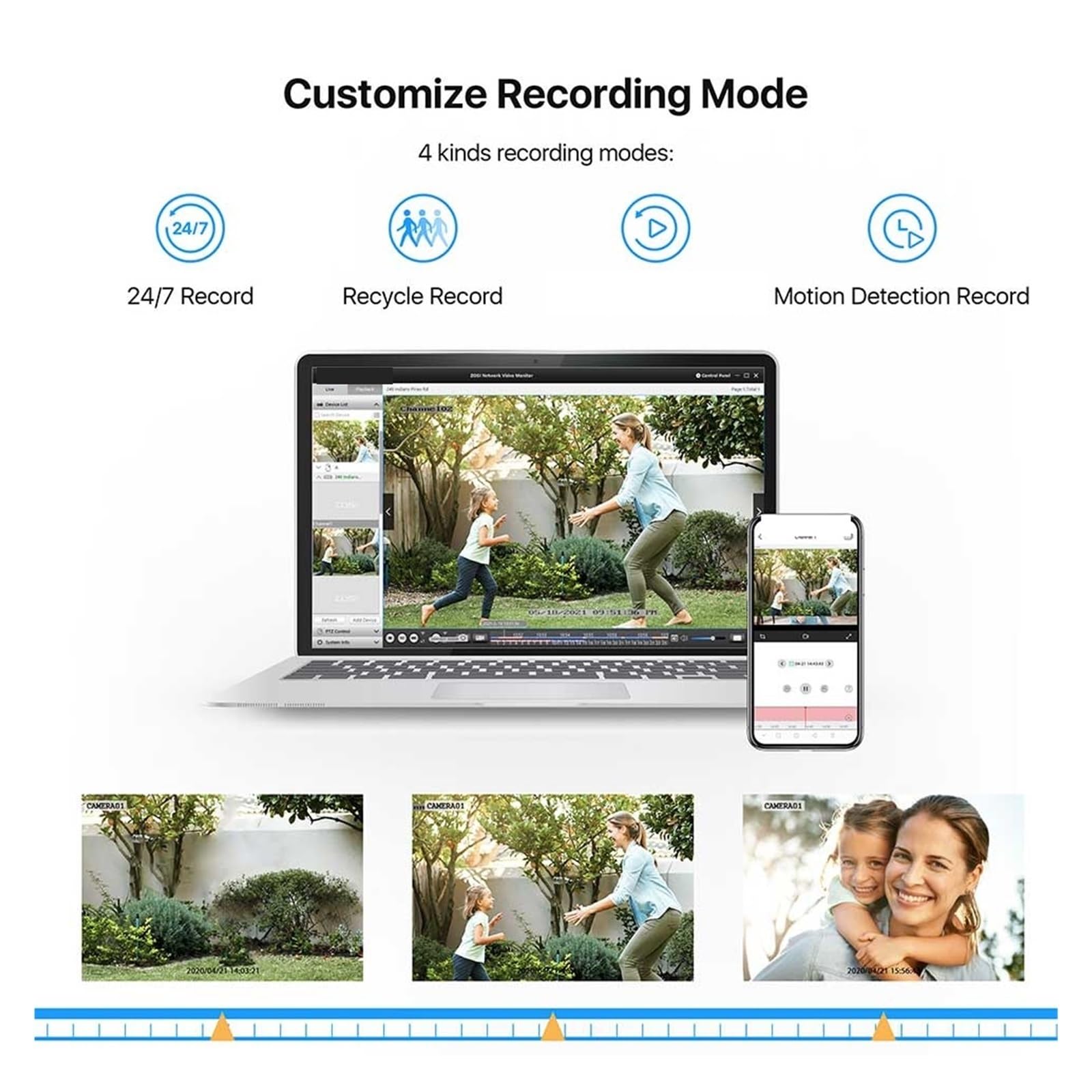 Kit Video Surveillance, Système De Vidéosurveillance 8CH H.265 + 5MP HD-TVI DVR Kit 8 1080p 2MP Sécurité À Domicile Caméra De Vision Nocturne Extérieure Kit De Surveillance Vidéo(1T,Zwart)
