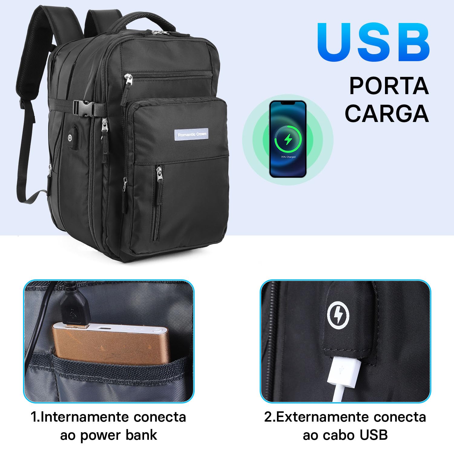 Romantic Crown Mochila de Viagem Expansivel Avião Grande Feminina,Mochila Executiva Masculina Impermeável Reforçada para Notebook,Casual Esportes Hiking Escola Presente em promoção! Veja a oferta e mais achadinhos de Bolsas 6 Hoje é o melhor dia para comprar Romantic Crown Mochila de Viagem Expansivel Avião Grande Feminina,Mochila Executiva Masculina Impermeável Reforçada para Notebook,Casual Esportes Hiking Escola Presente com aquele preço maroto! Promoção! Aproveite a oferta! 6